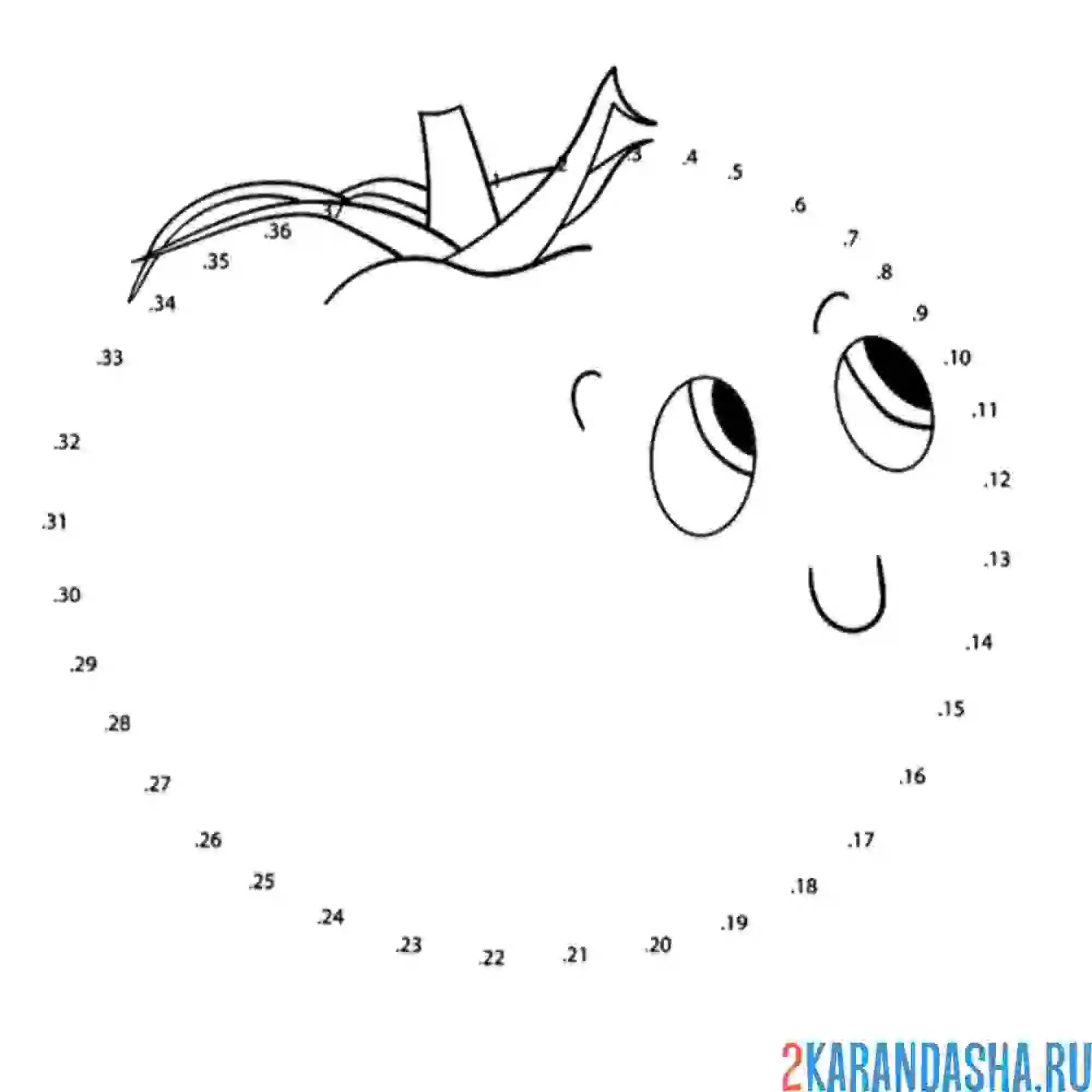 Раскраска обведи помидор по номерам