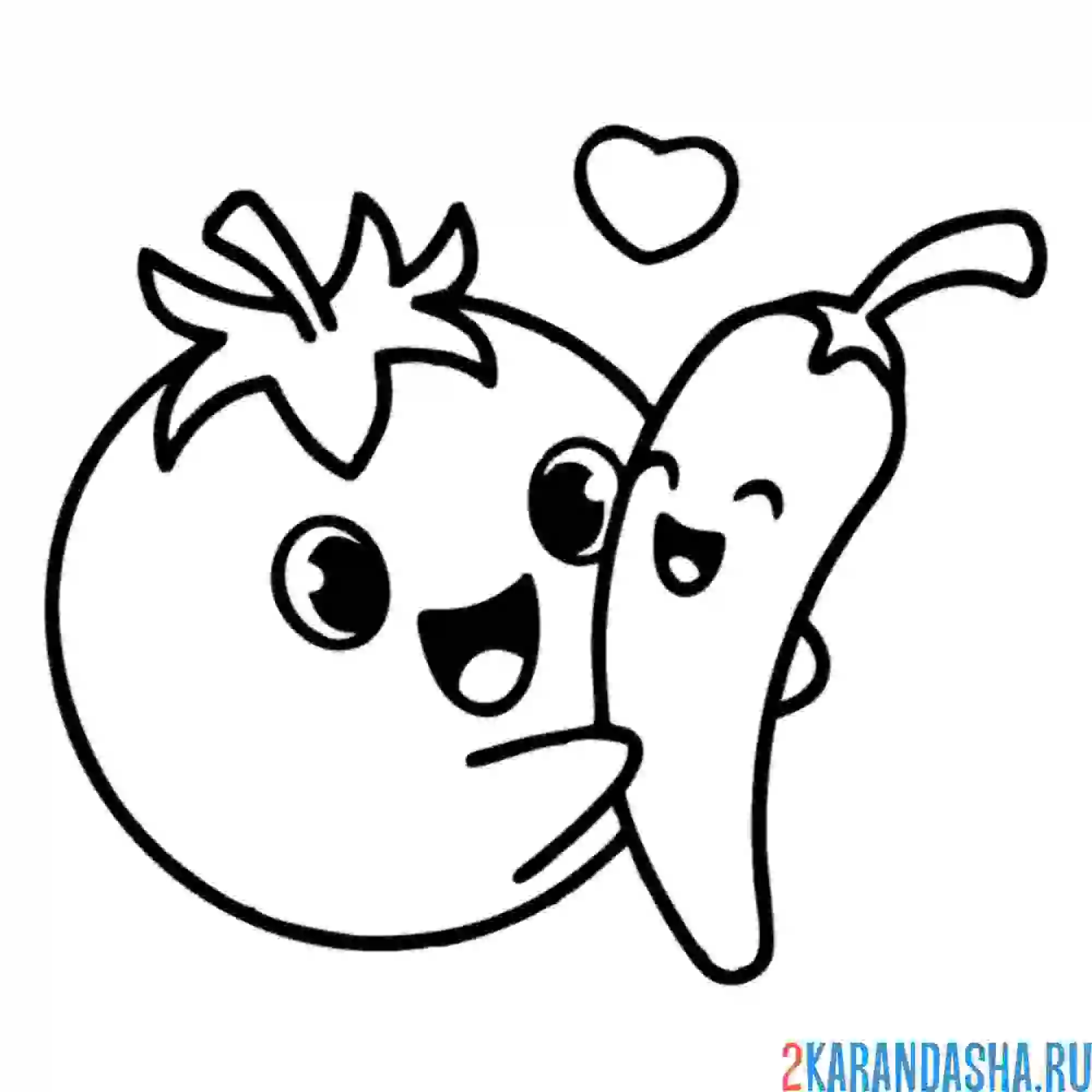 Раскраска помидор и острый перец