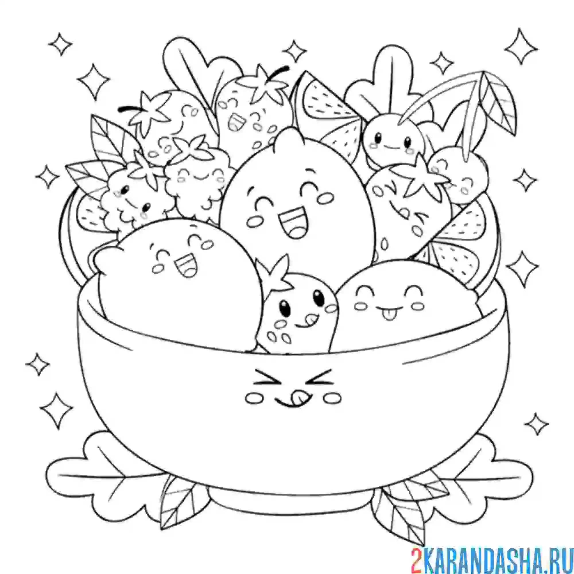 Раскраска овощи в тарелке