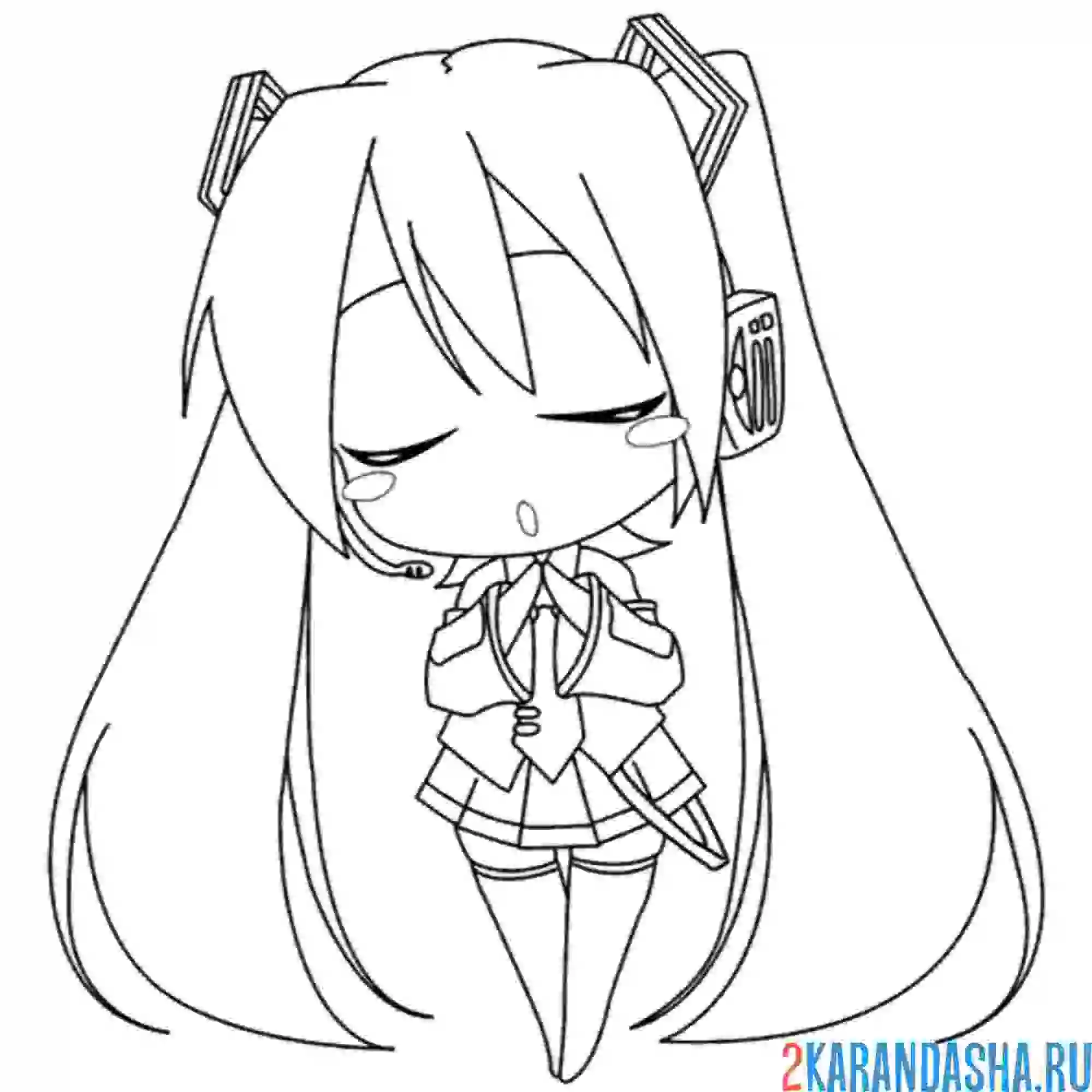 Раскраска мику персонаж