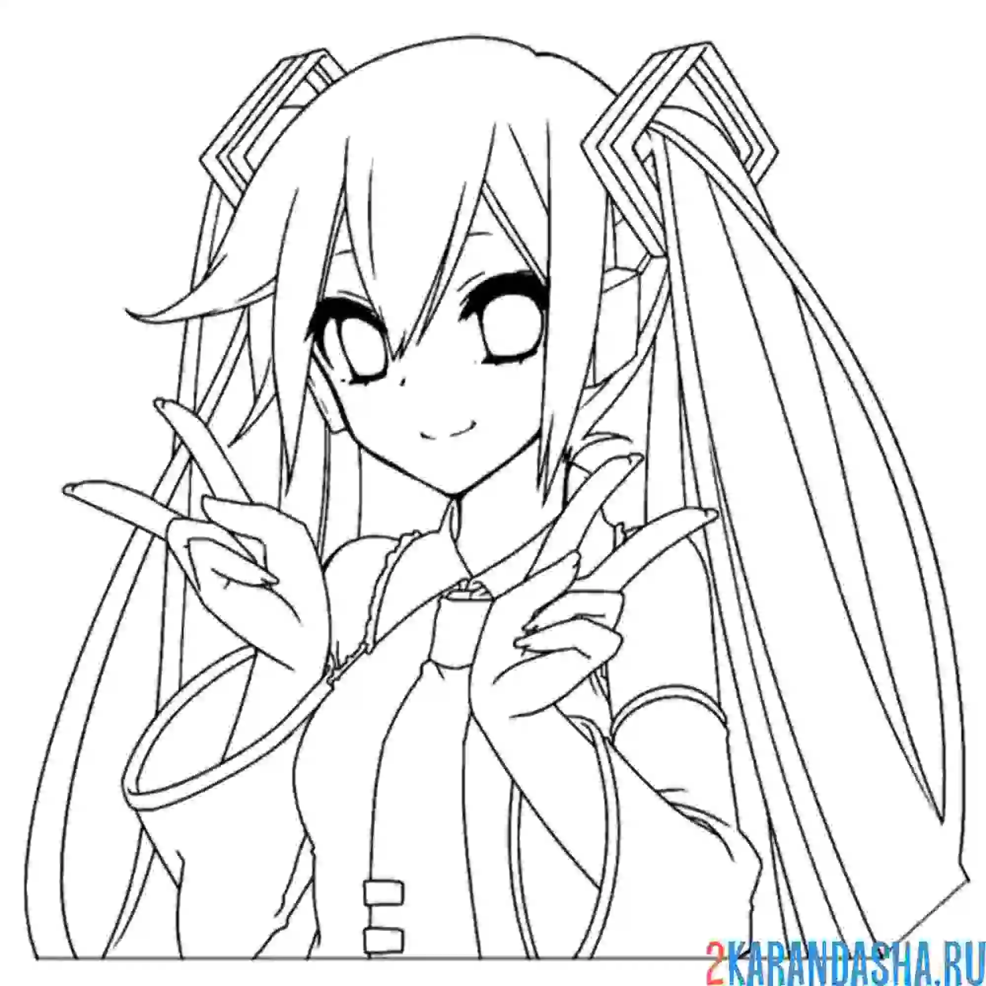 Раскраска хатсуне мику