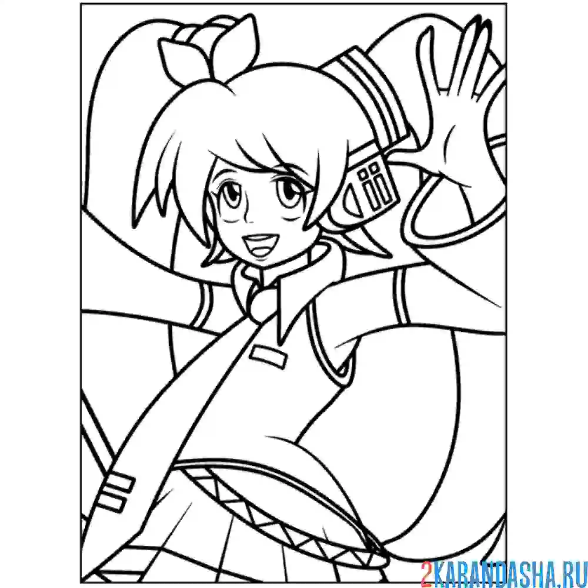 Раскраска мику персонаж аниме
