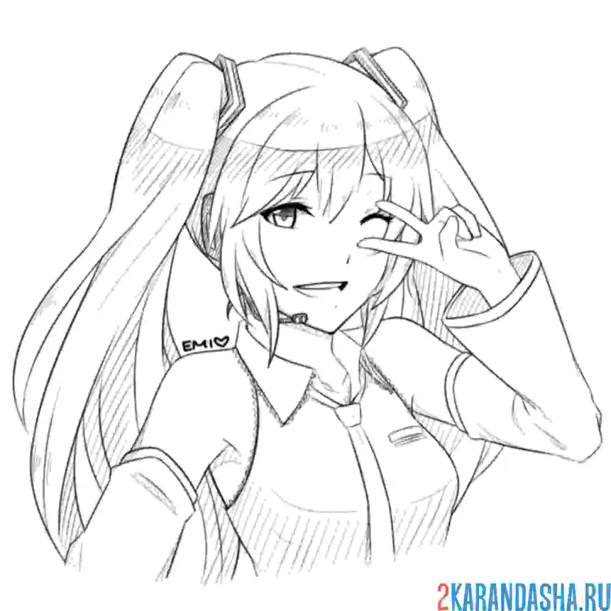 Раскраска хай мику