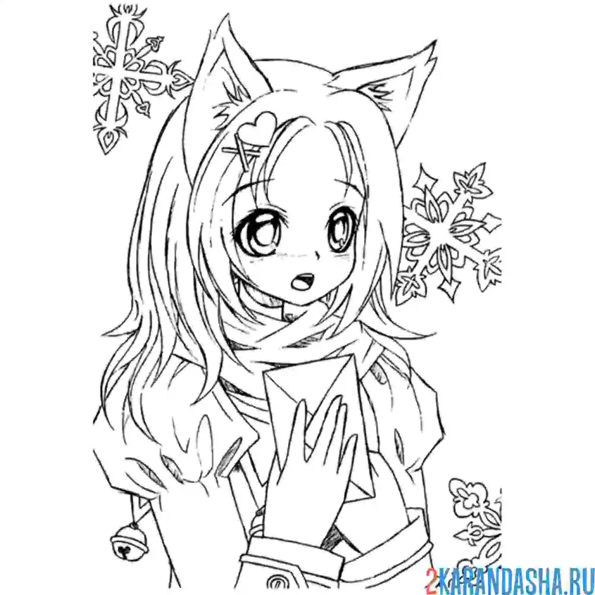 Раскраска аниме неко