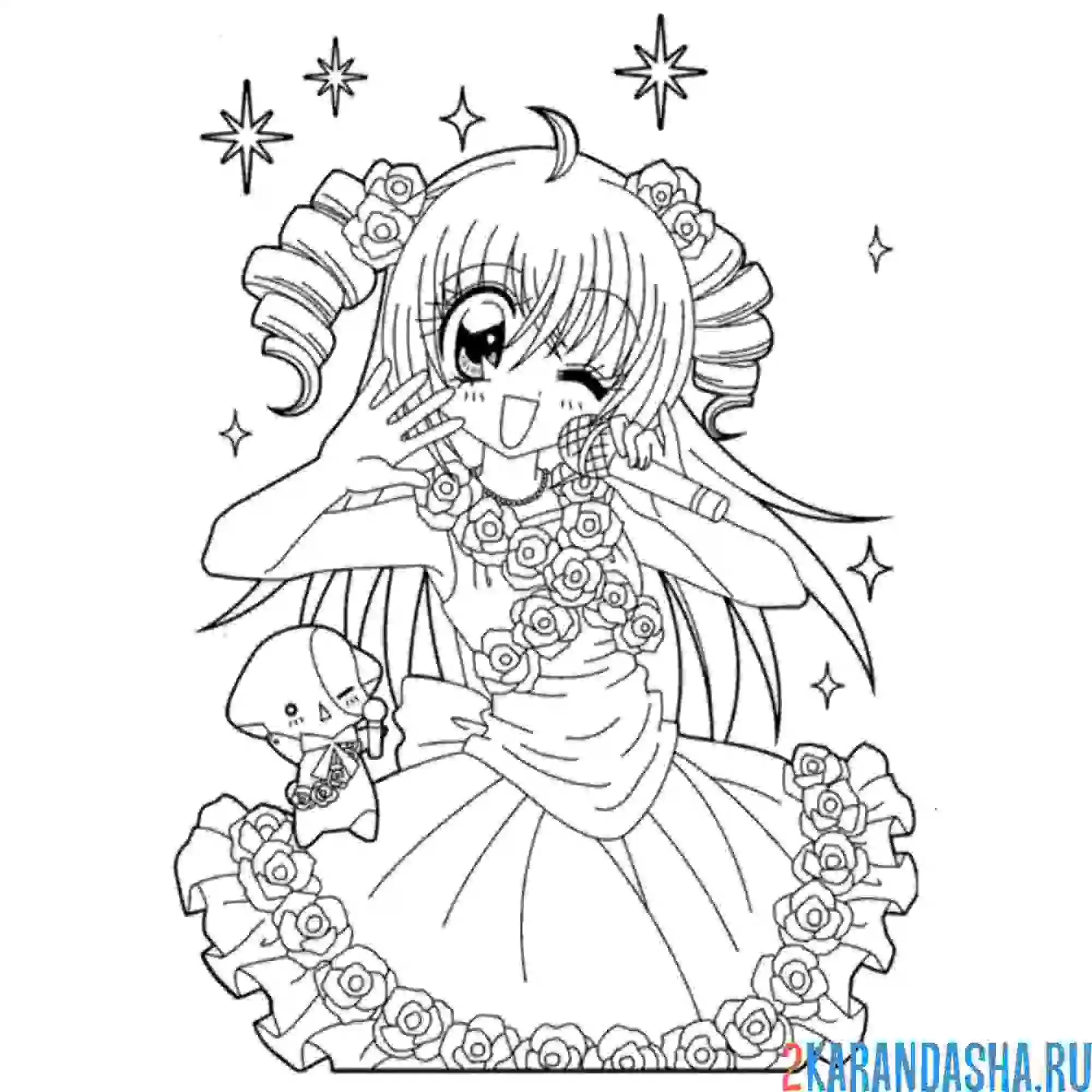 Раскраска аниме певица