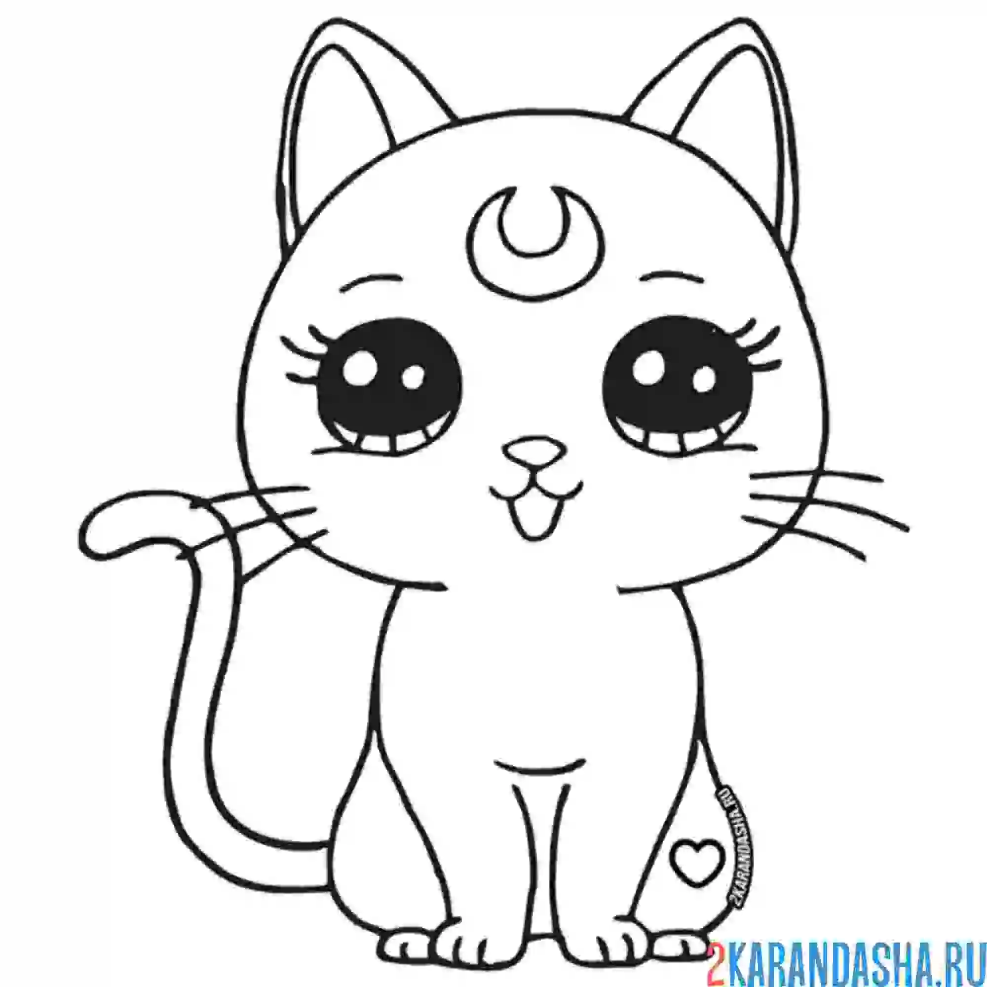 Раскраска кошечка сейлор мун