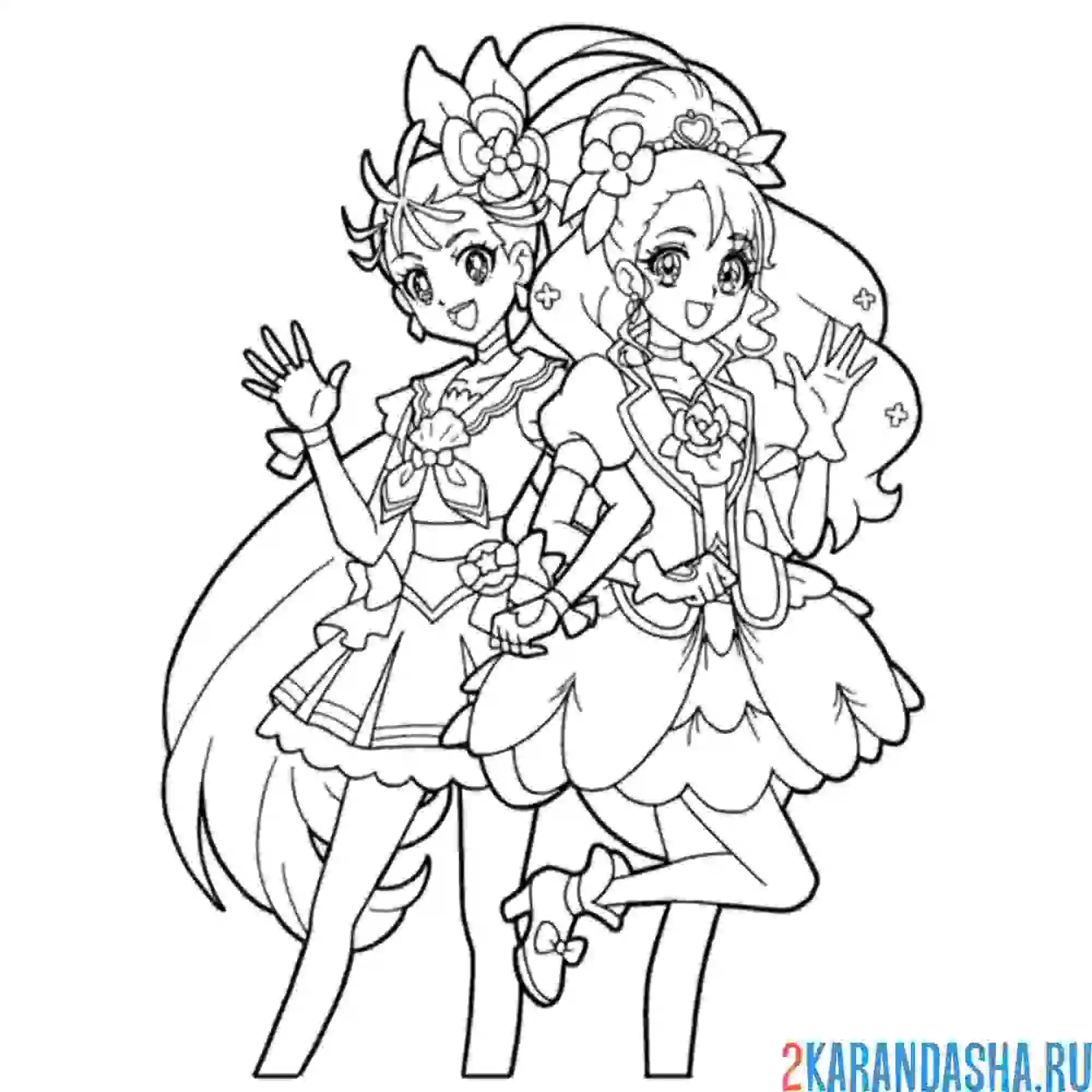 Раскраска подружки аниме