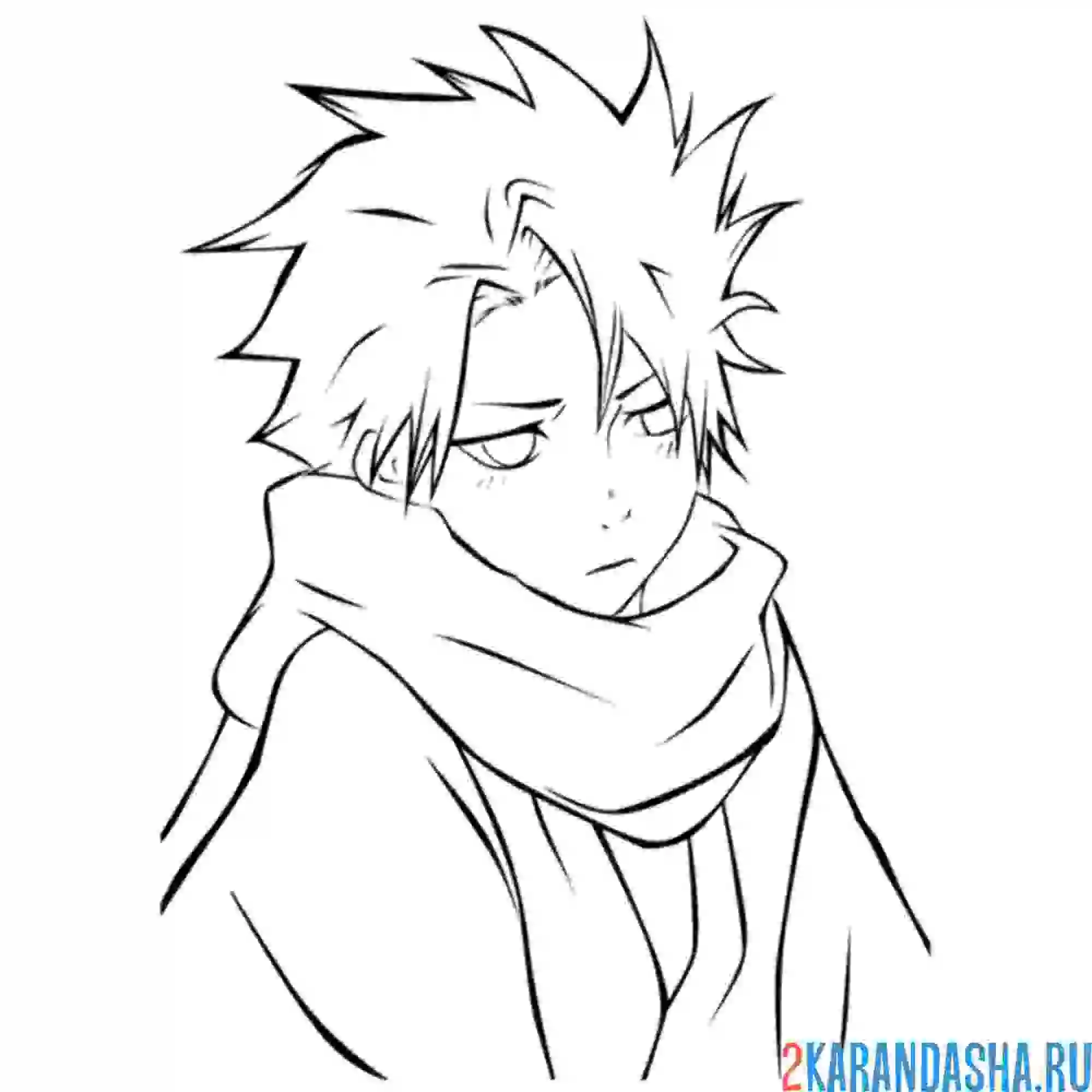 Раскраска аниме герой мальчик