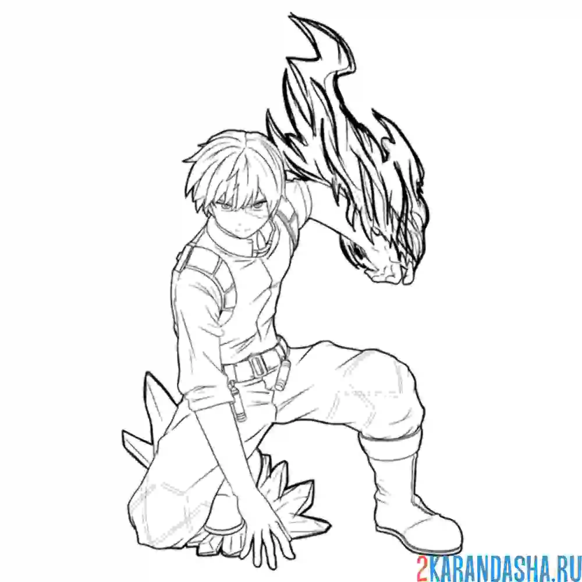 Раскраска аниме персонаж мальчик