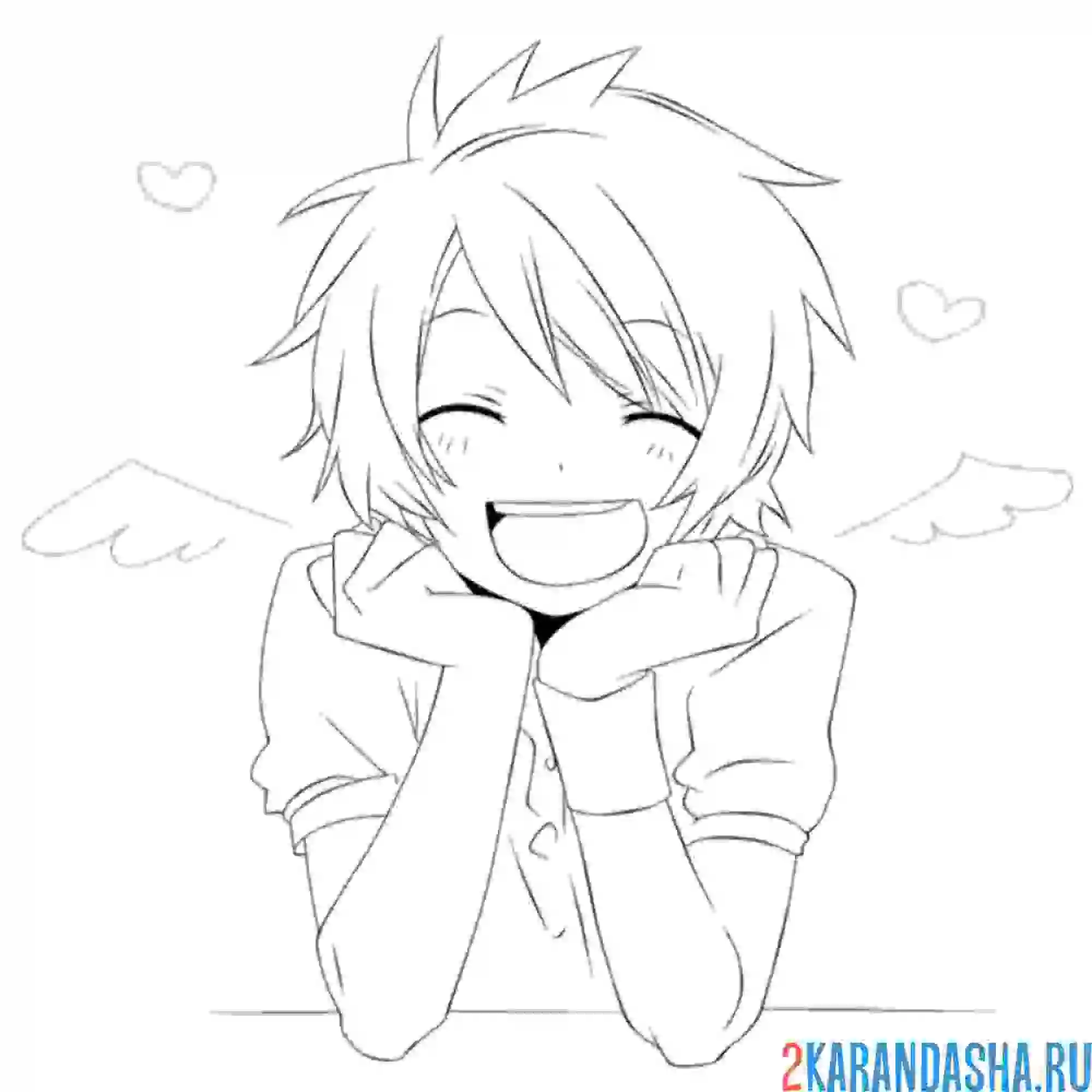 Раскраска аниме веселый парень