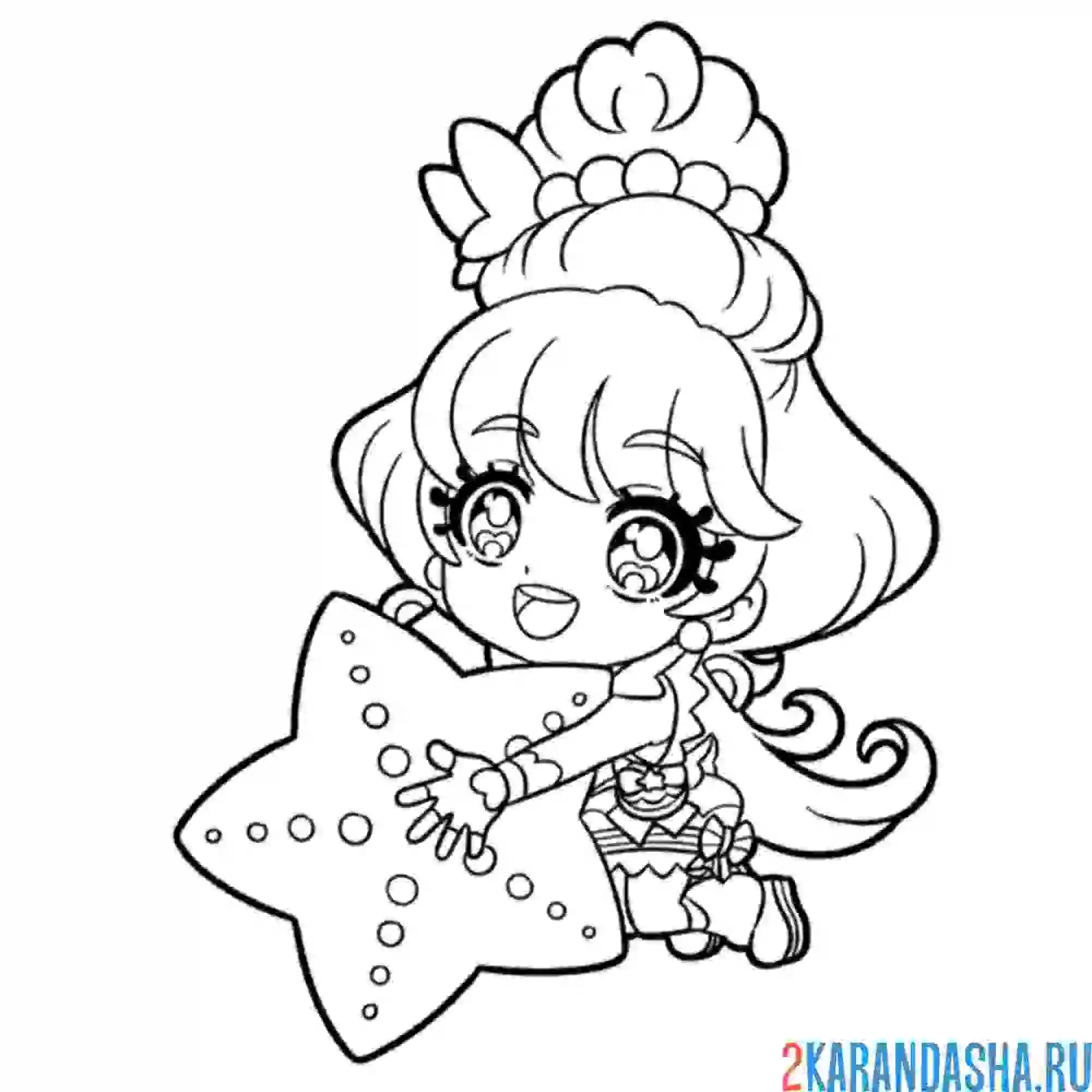 Раскраска аниме подводная принцесса