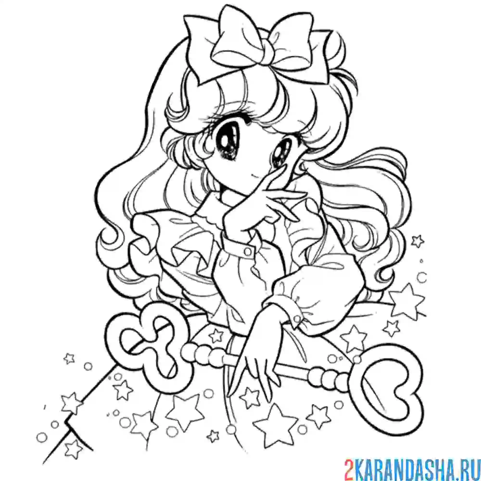 Раскраска аниме принцесса с ключом