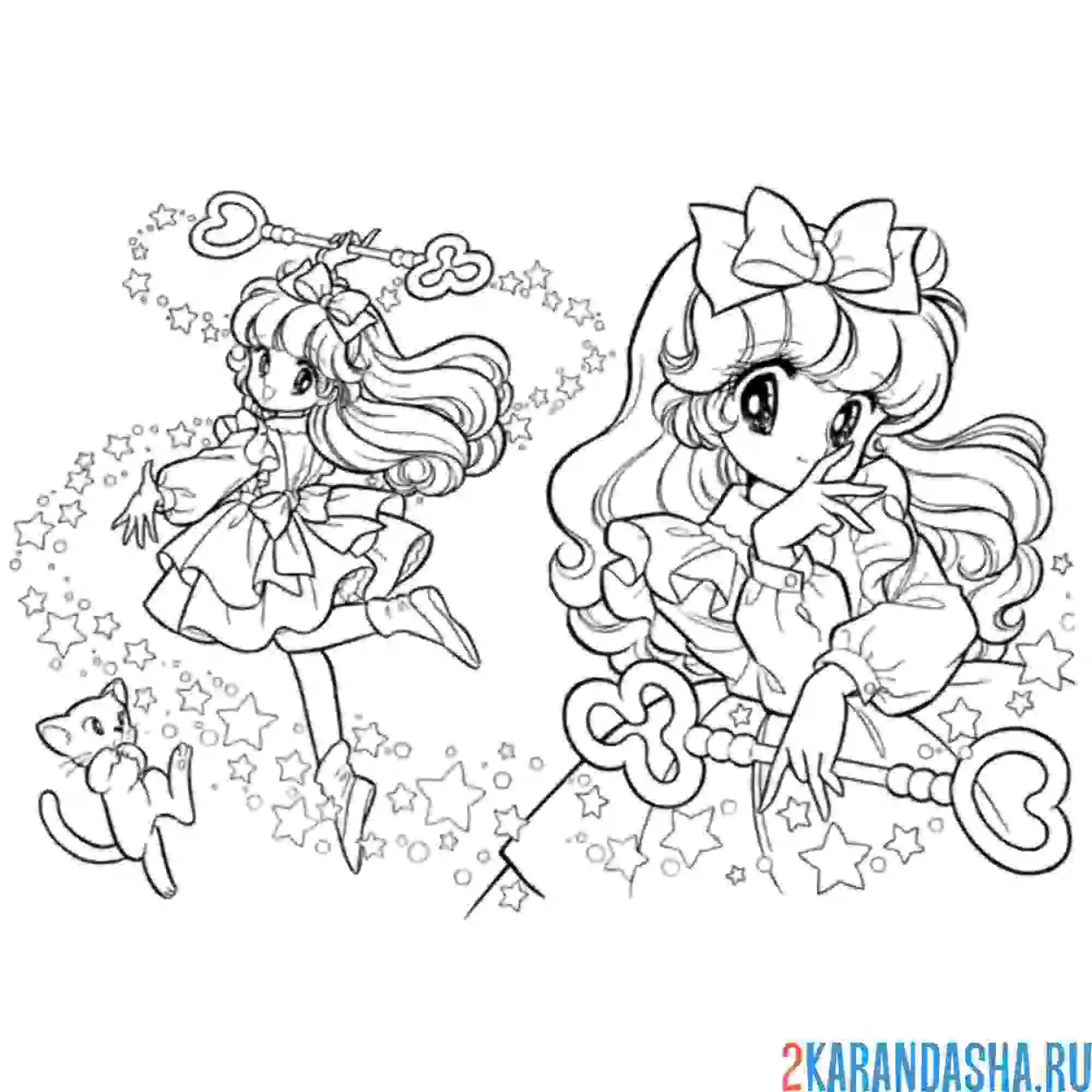 Раскраска аниме звездная сила