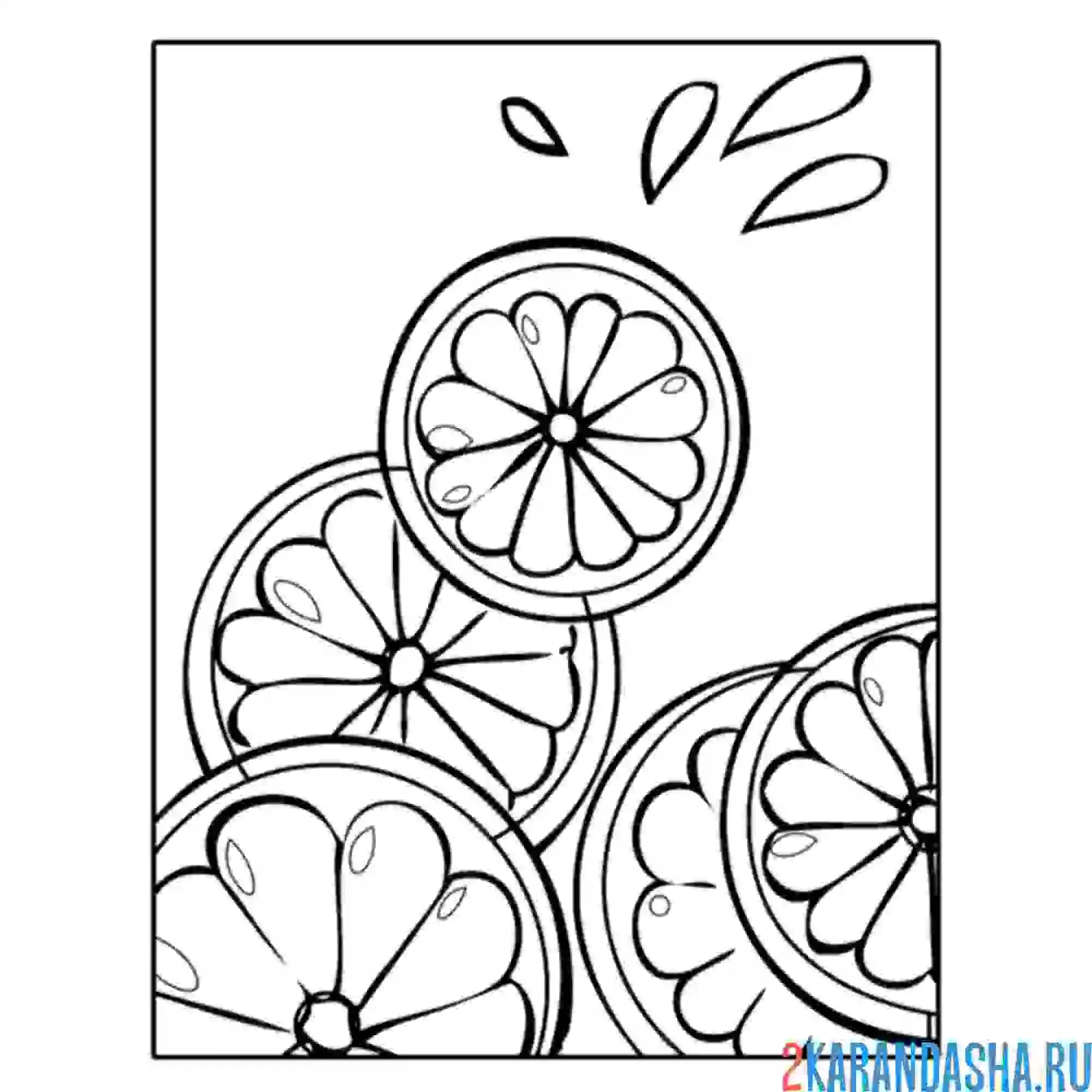 Раскраска сочный кислый лимон