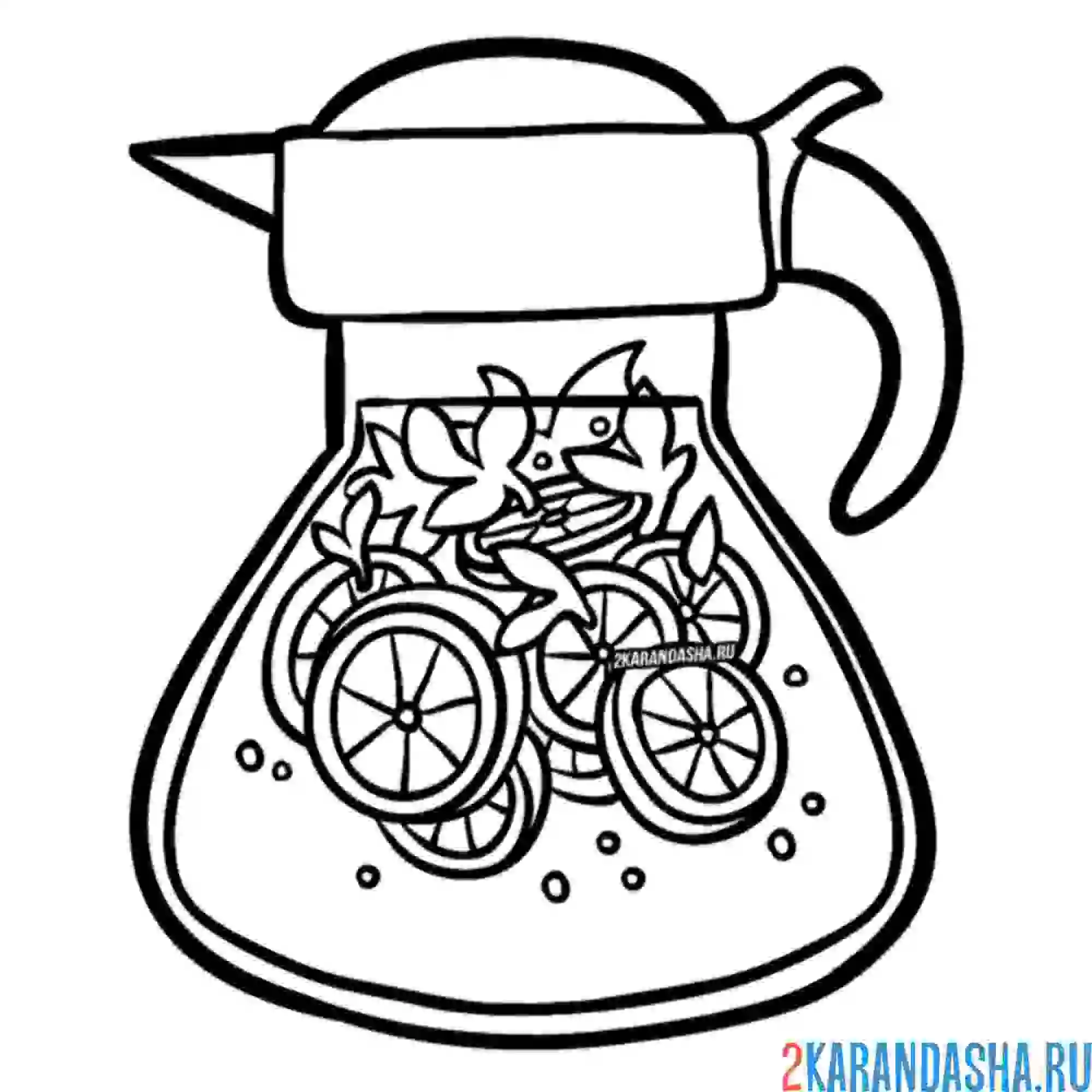 Раскраска лимонад в графине