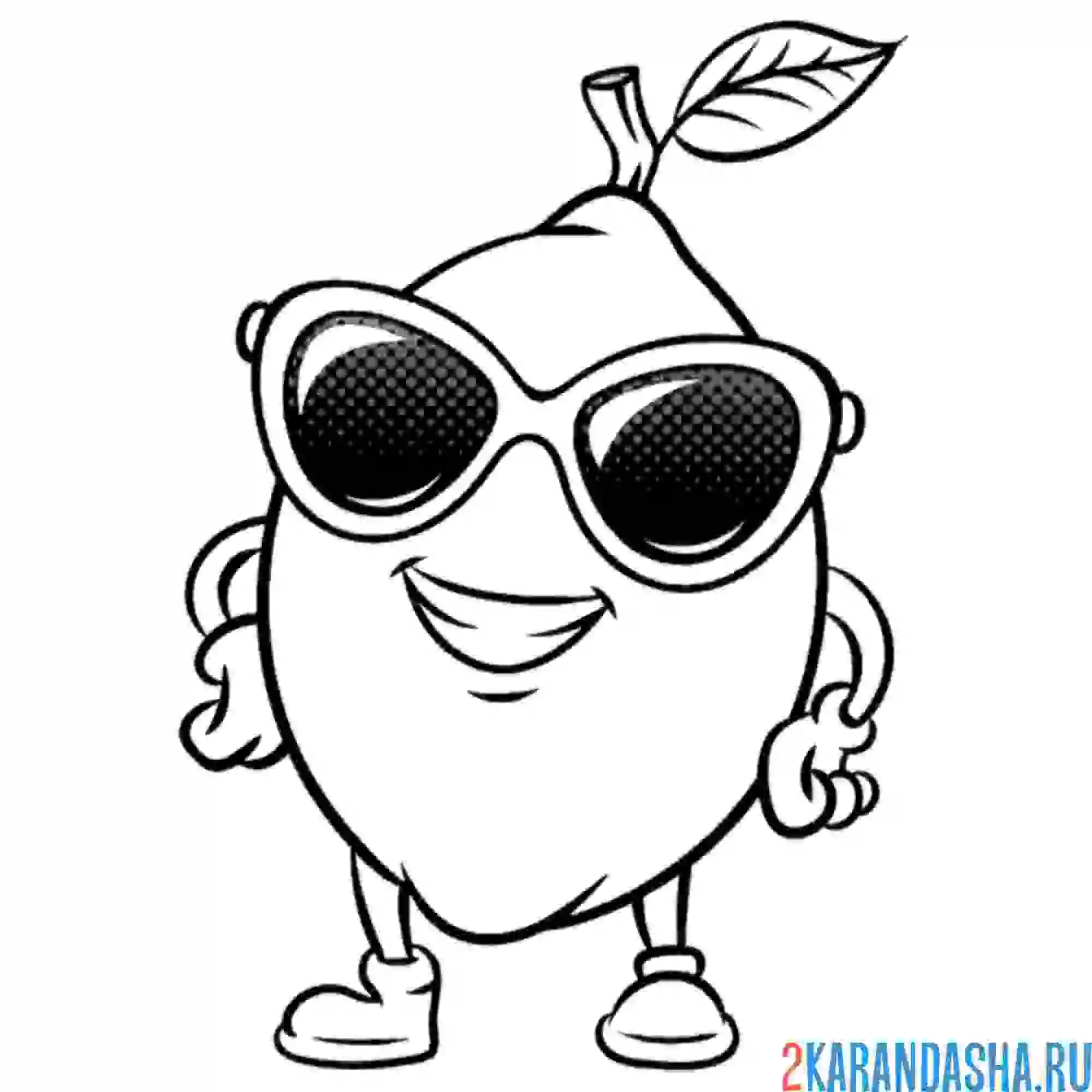 Раскраска лимон в отпуске