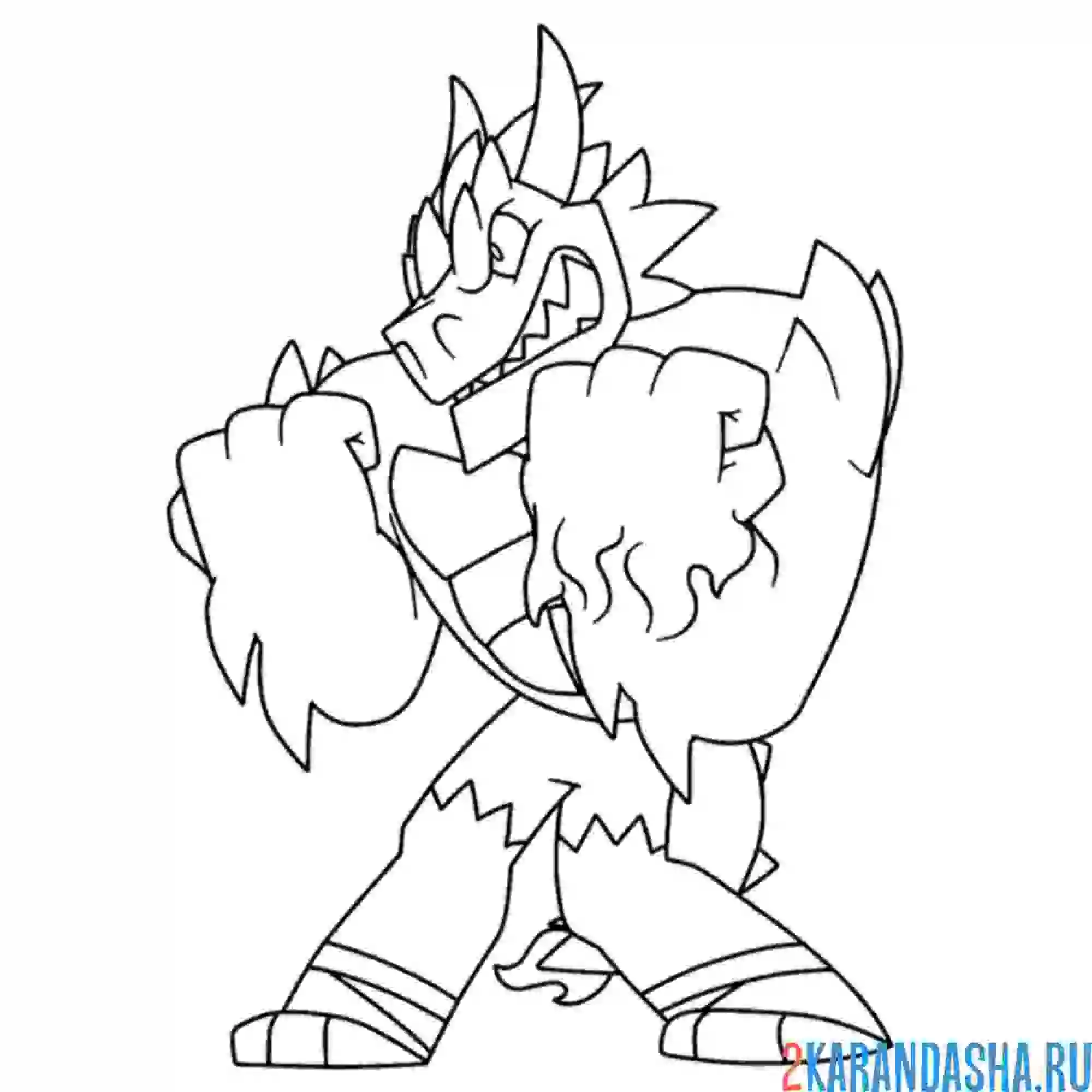 Раскраска гуджитсу дракон блазагон
