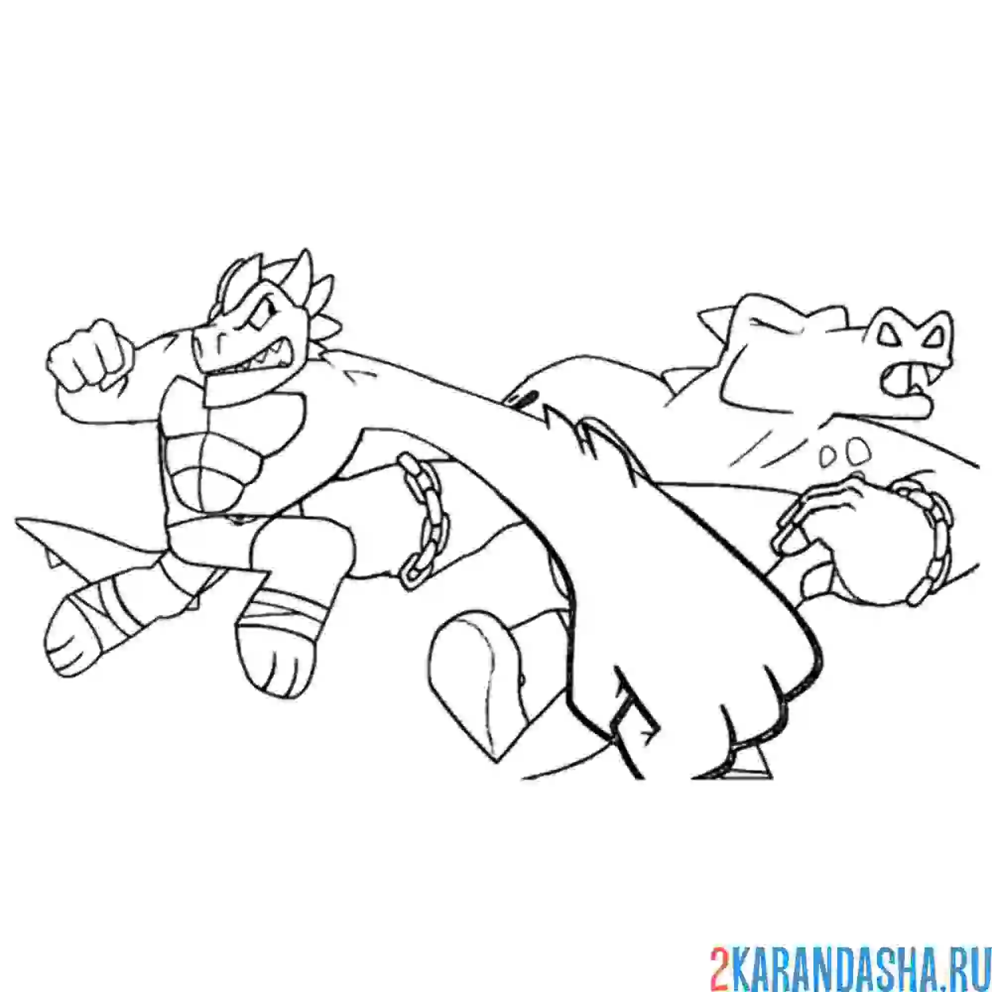 Раскраска гуджитсу дракон блазагон против рок джо