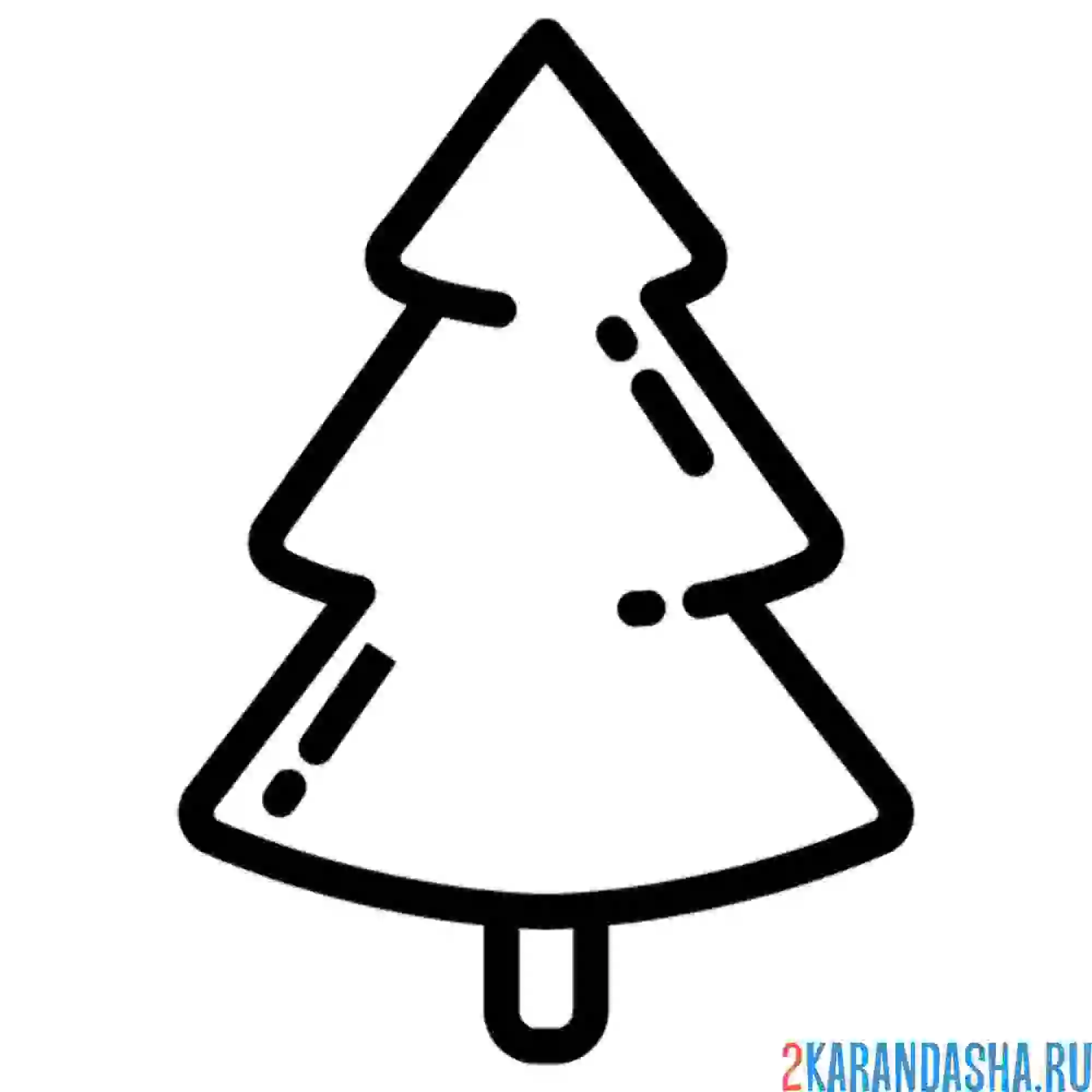 Раскраска простая елка для малышей