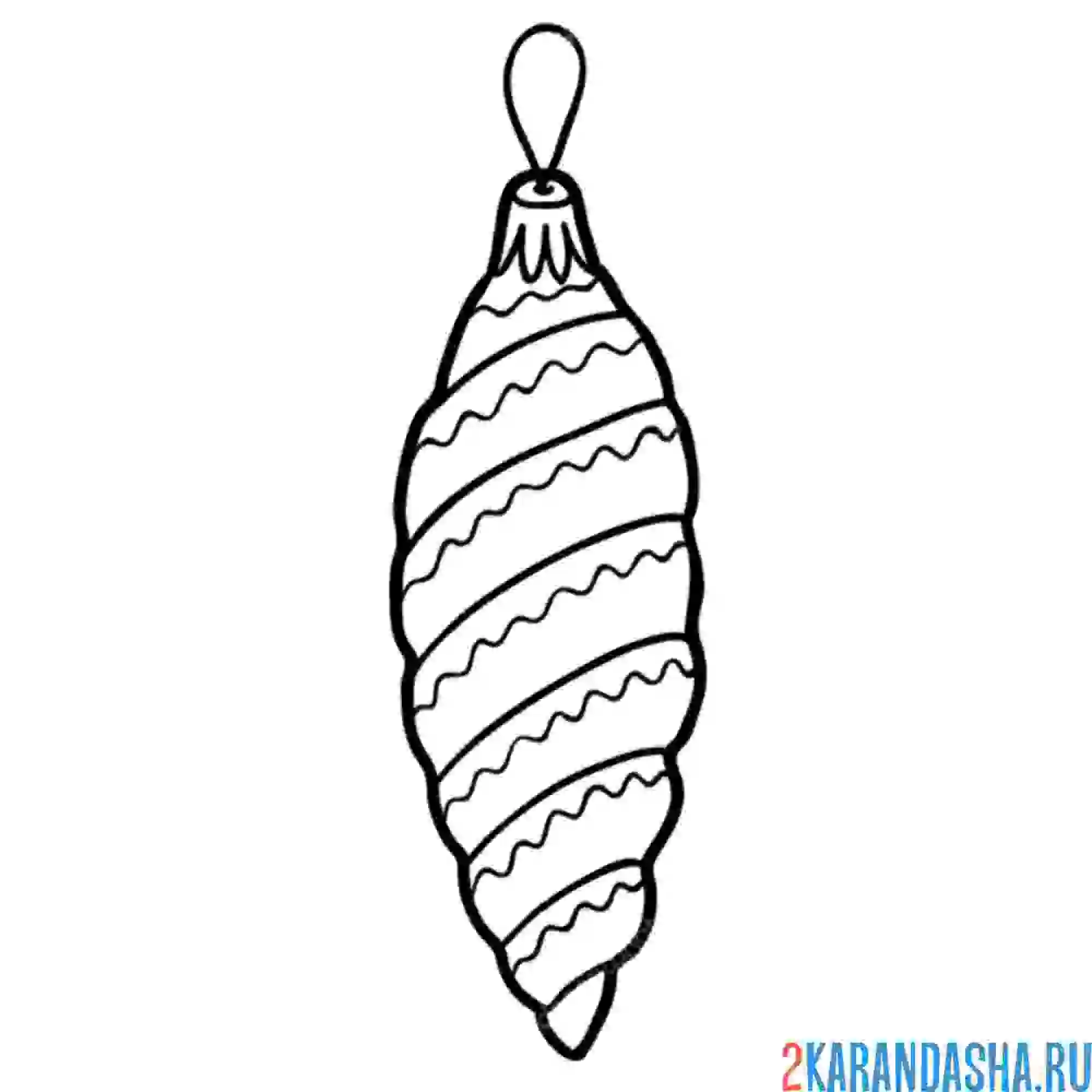 Раскраска елочная игрушка новогодняя