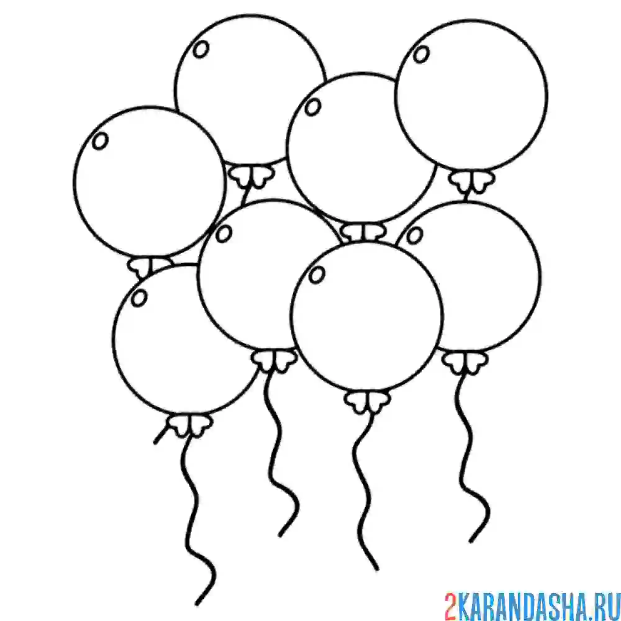 Раскраска воздушные шарики в воздухе