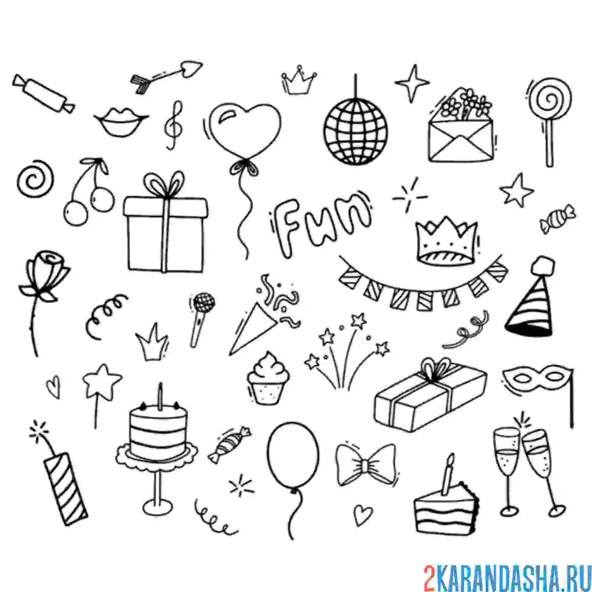 Раскраска поздравительные наклейки