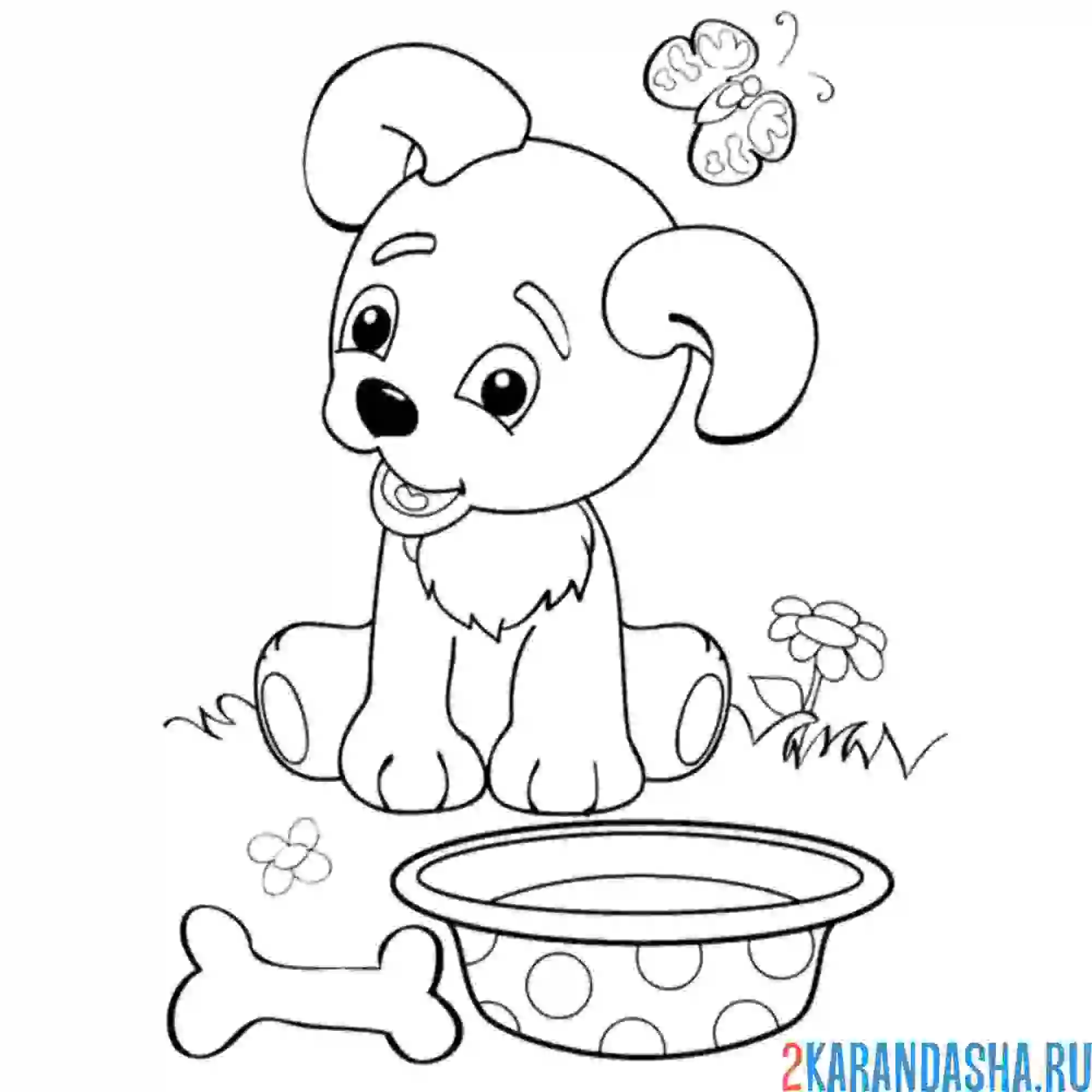 Раскраска песик из мультика чебурашка