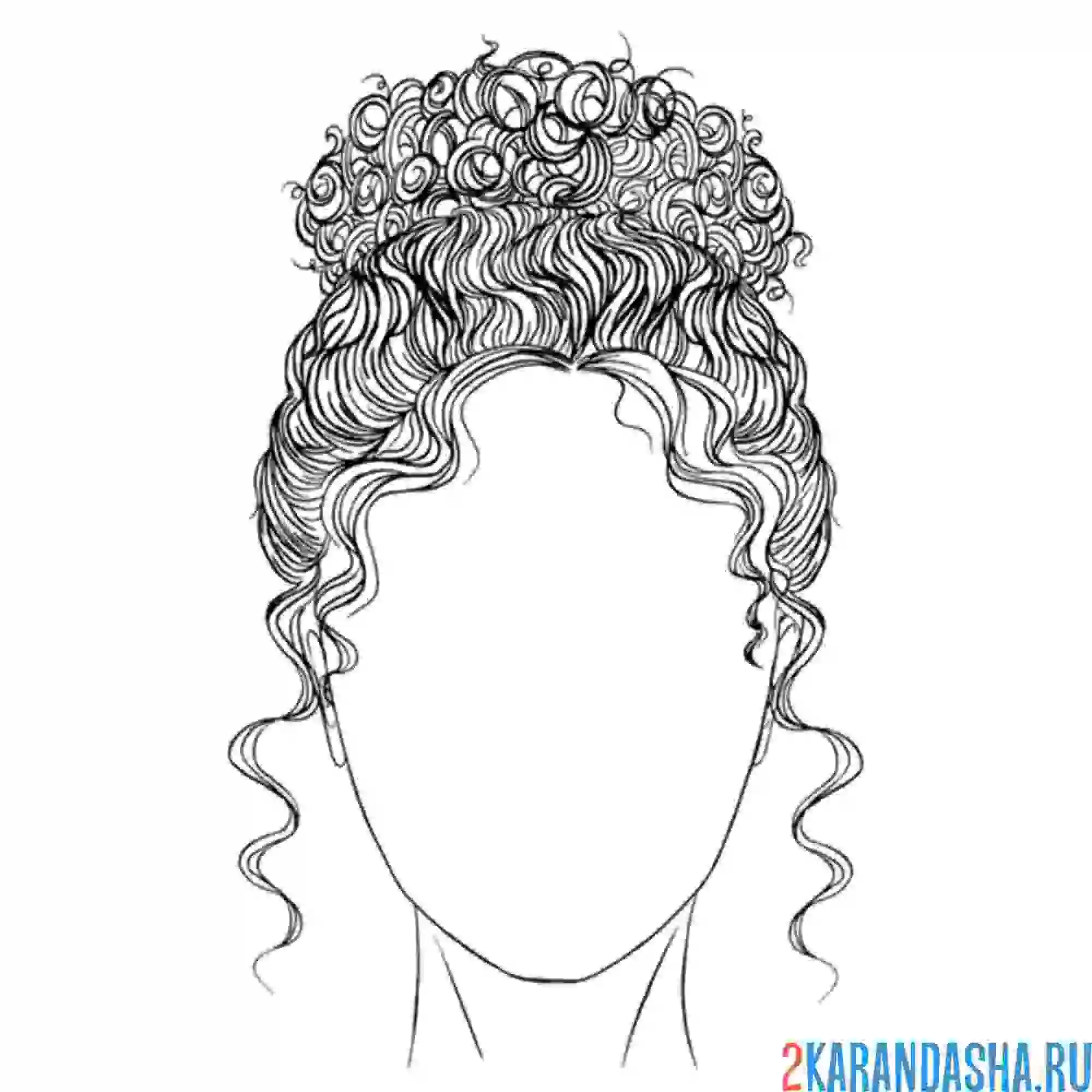 Раскраска голова девушки без лица
