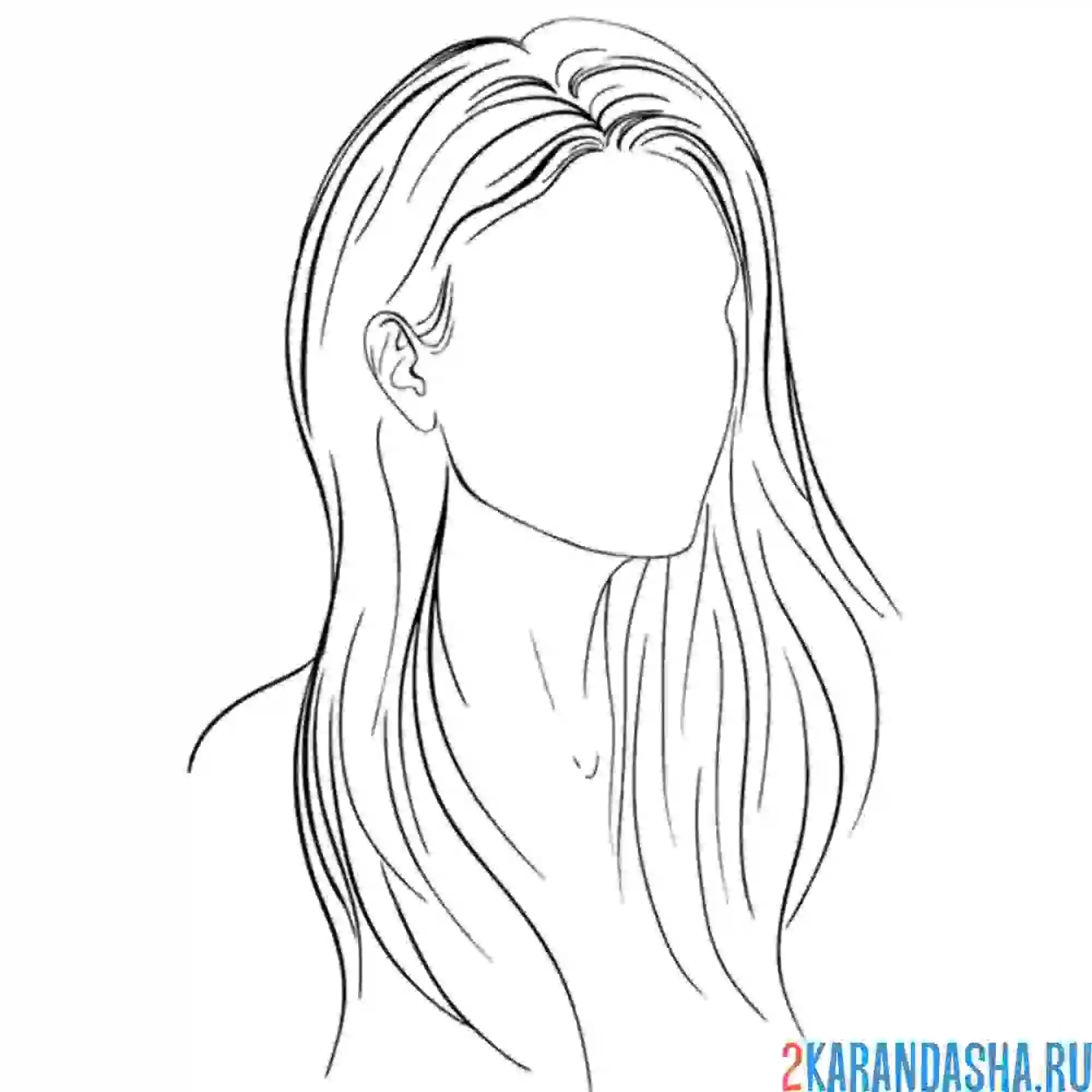 Раскраска девушка без лица