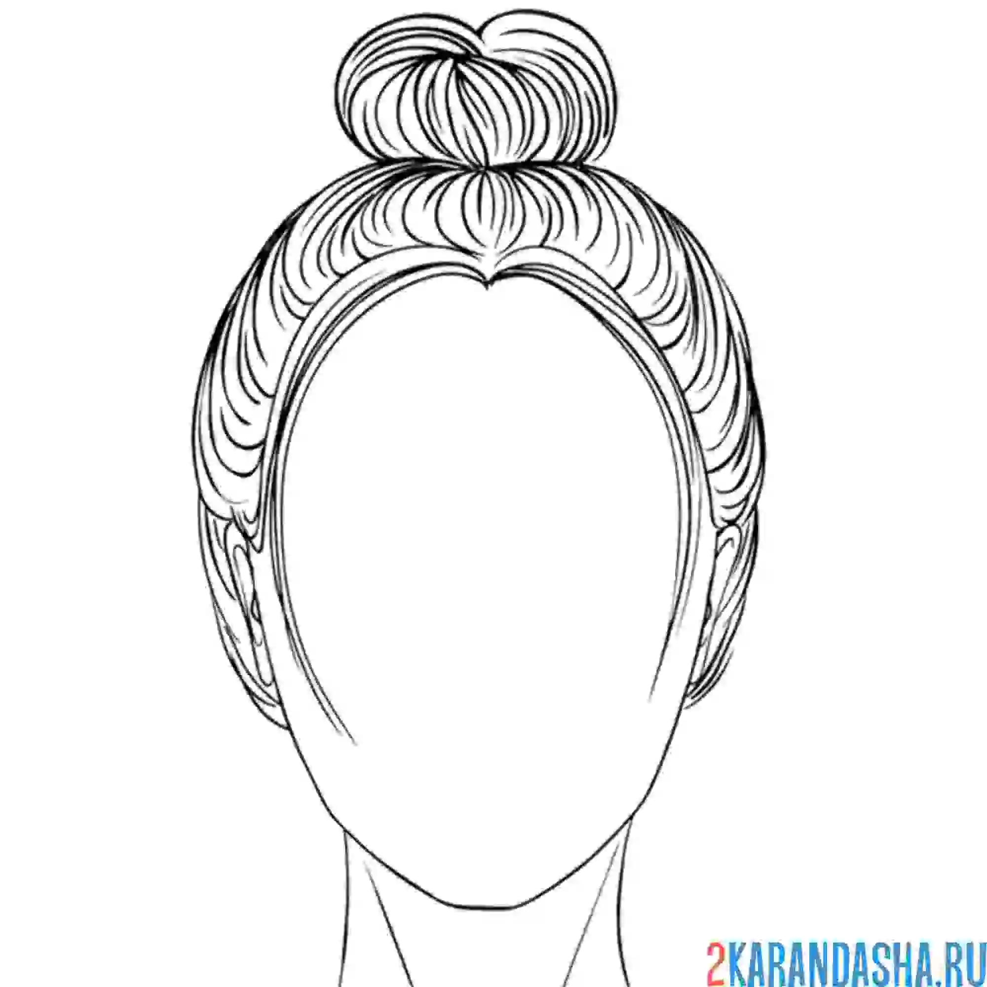 Раскраска девушка без лица прическа