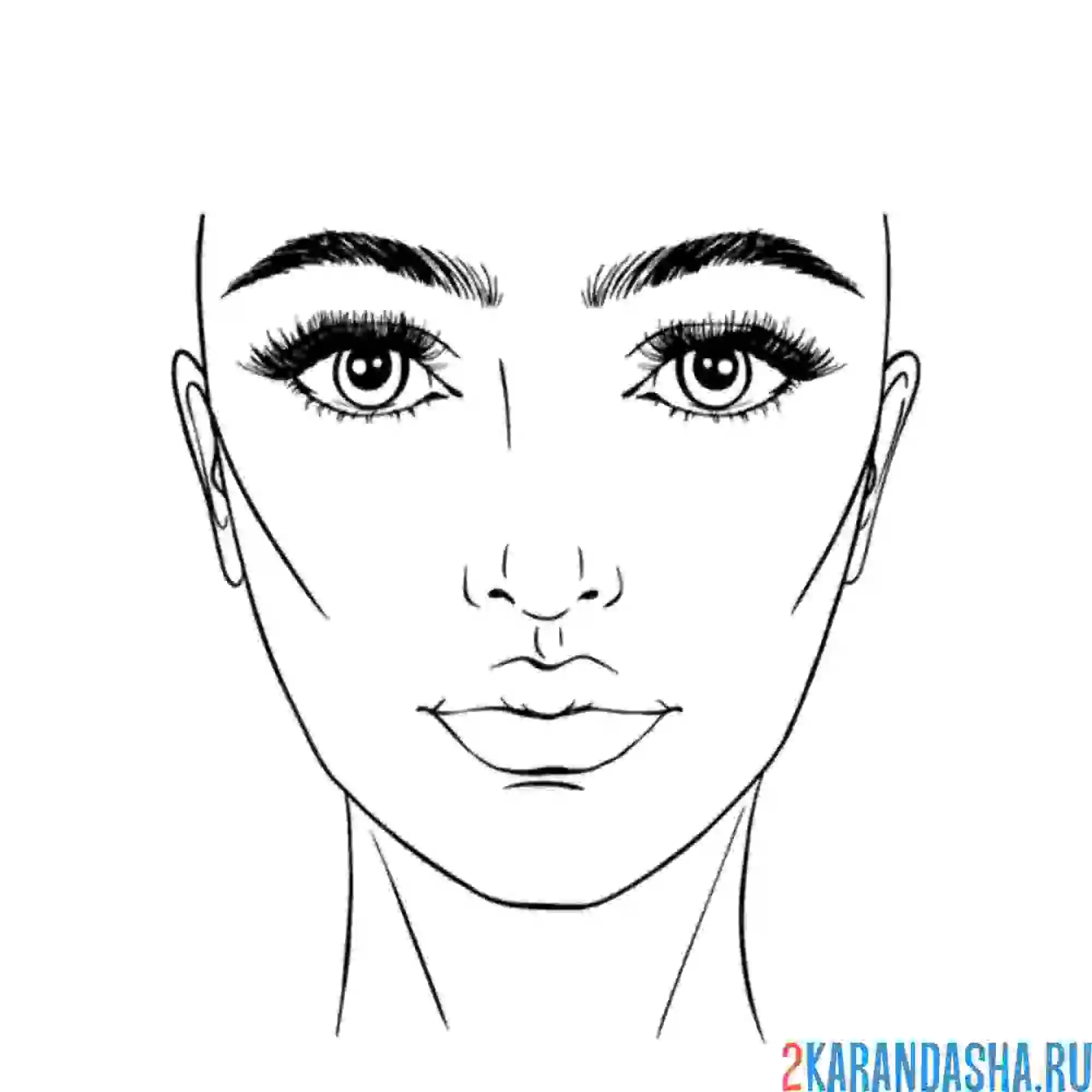 Раскраска лицо девушки без волос