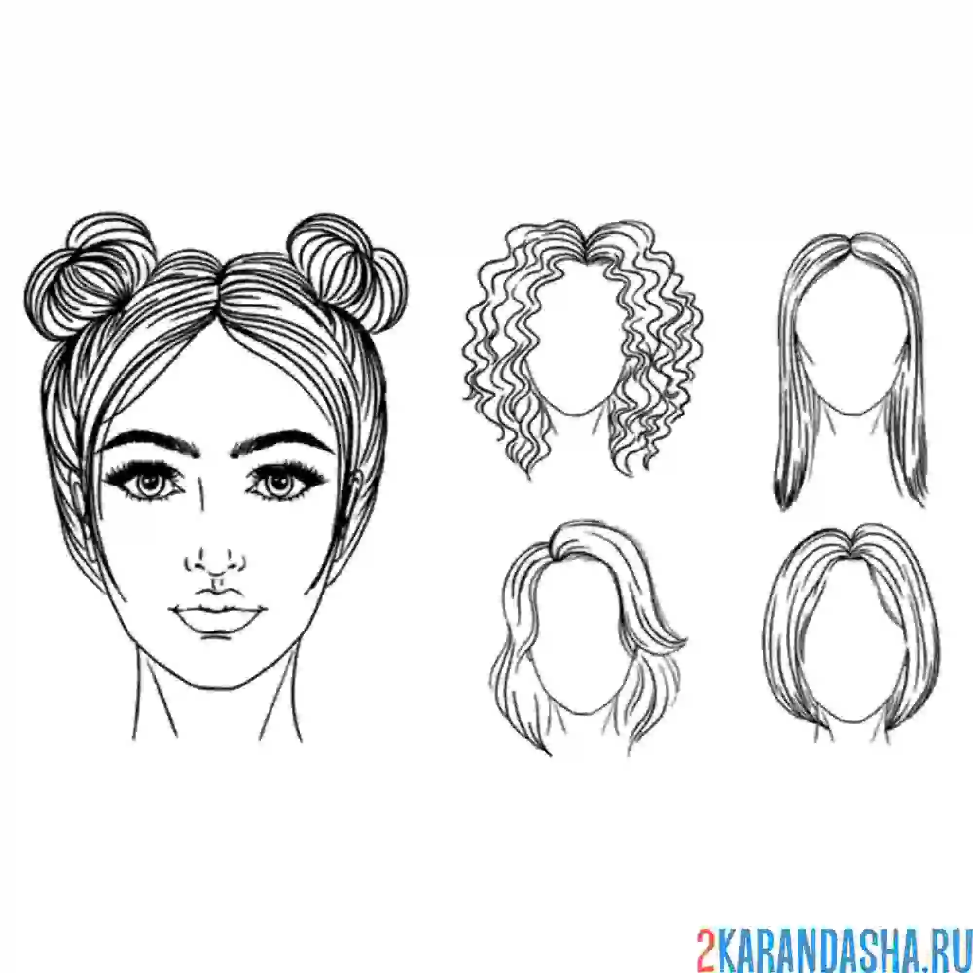 Раскраска лицо девушки для создания макияжа