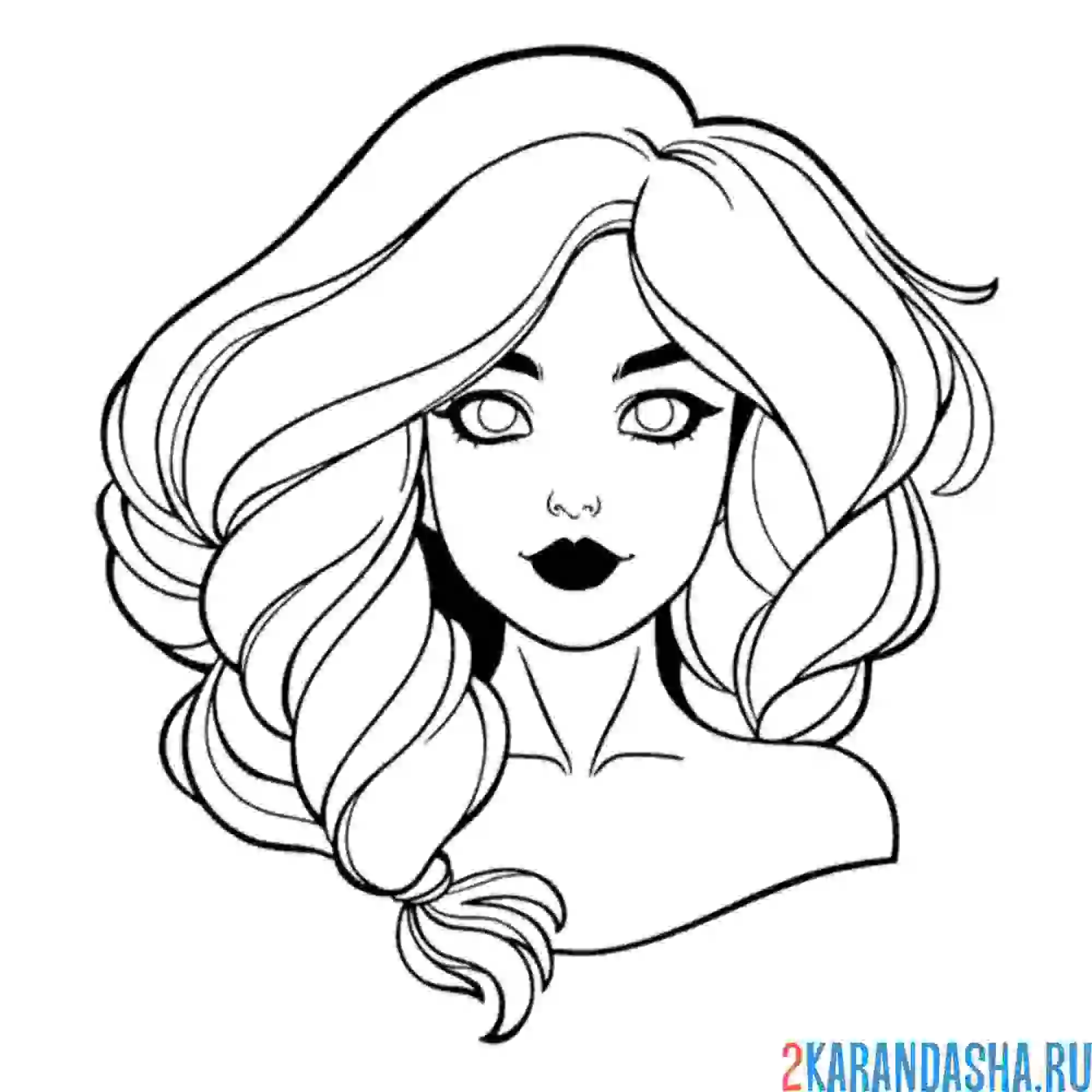 Раскраска лицо девушки аниме