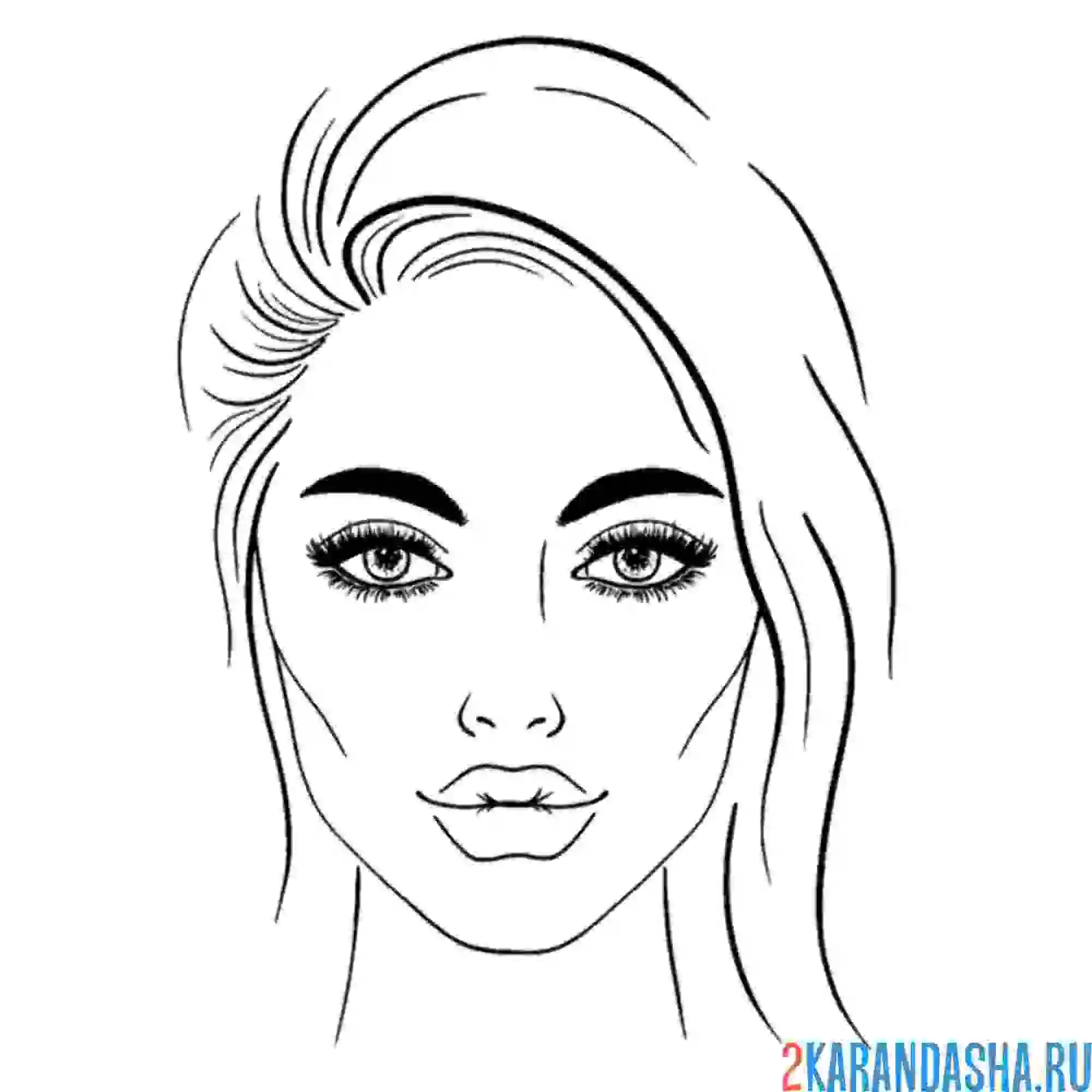 Раскраска лицо девушки голова