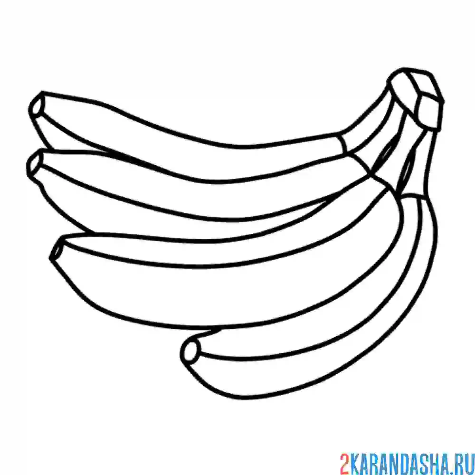 Раскраска банан 4 штуки