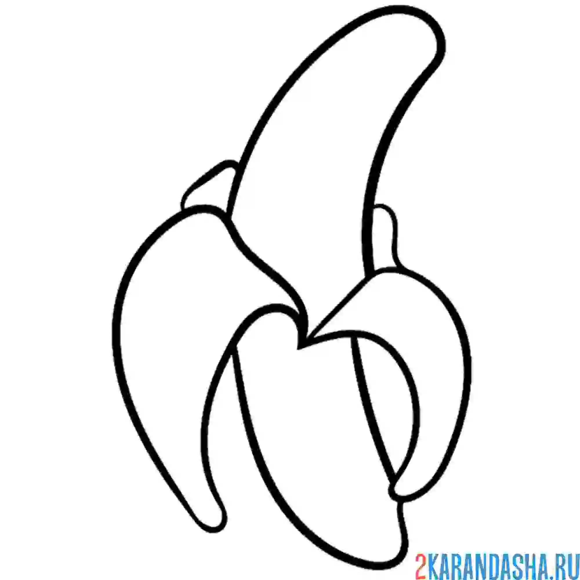 Раскраска банан вид сбоку