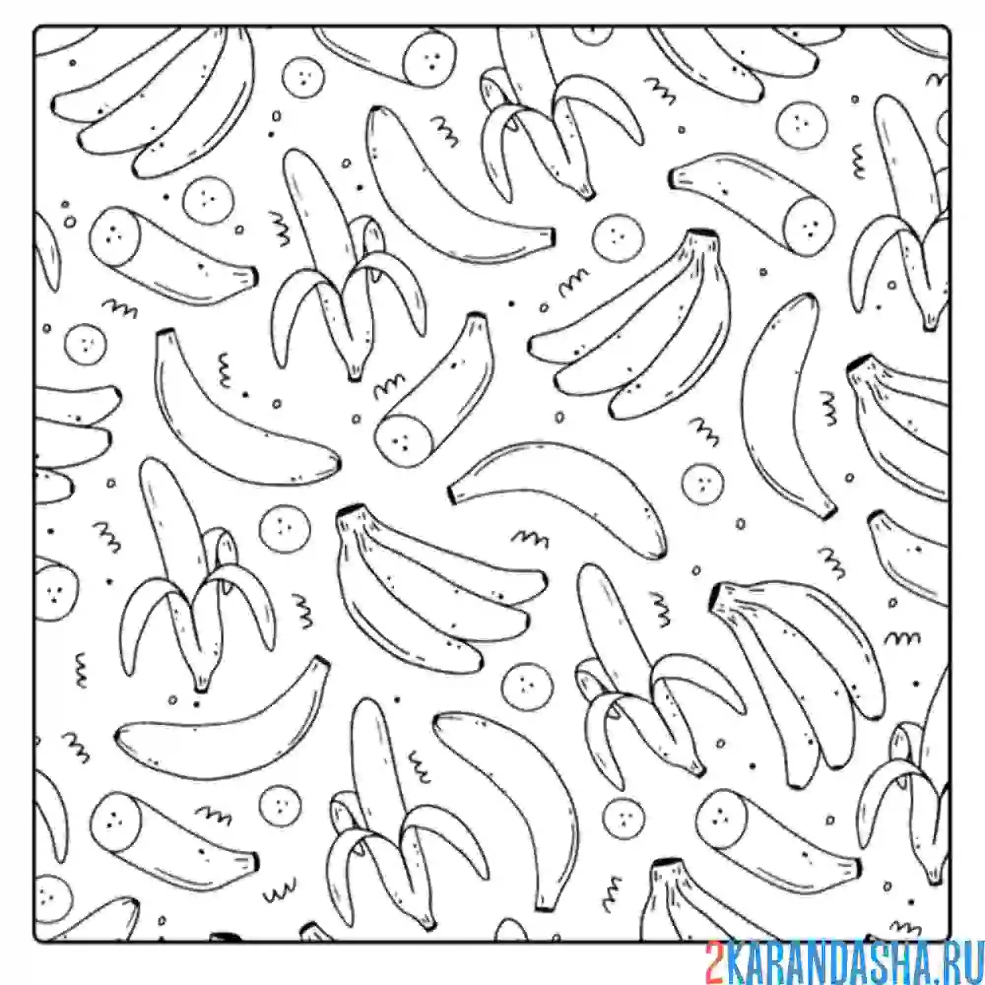 Раскраска банан обои