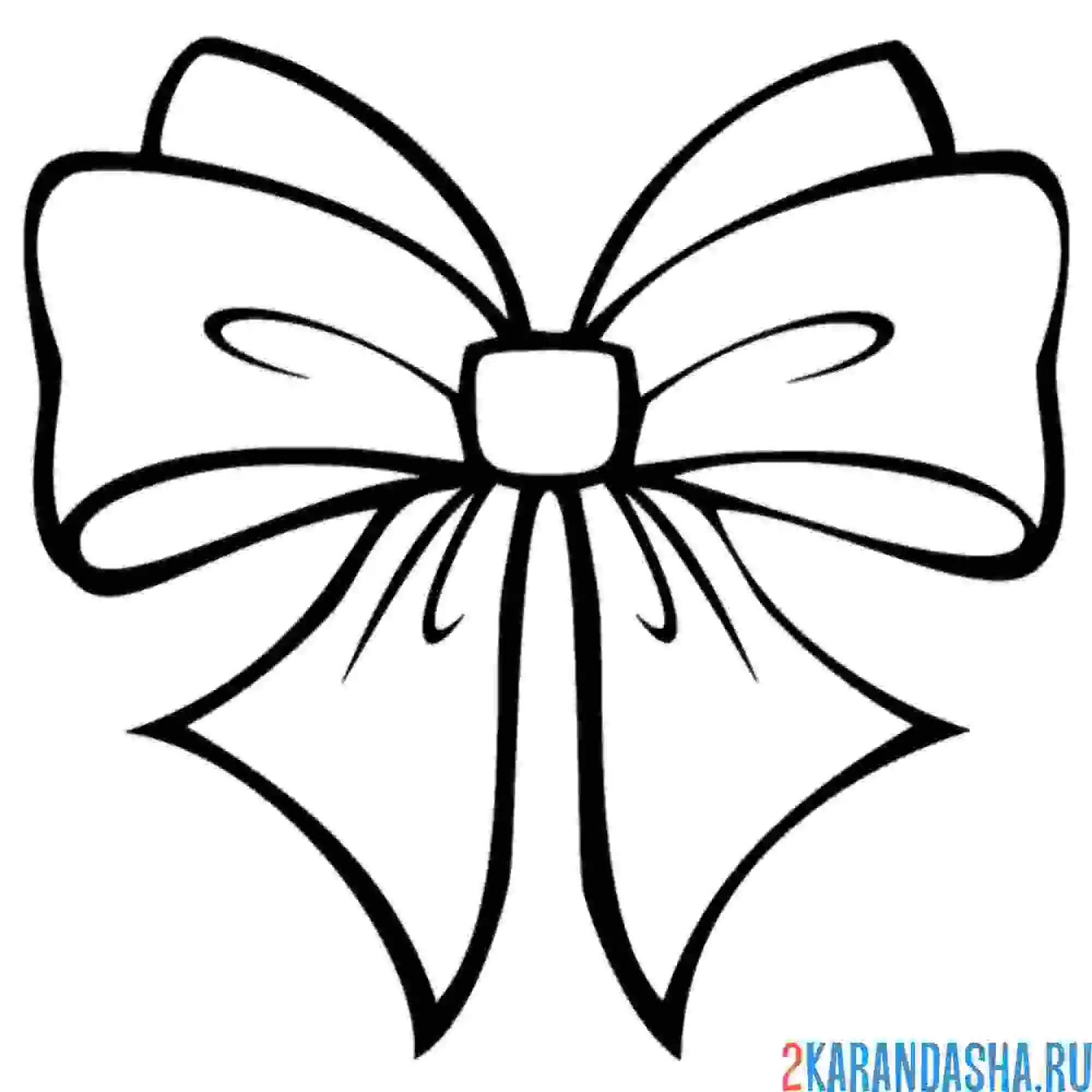 Раскраска бант нарядный