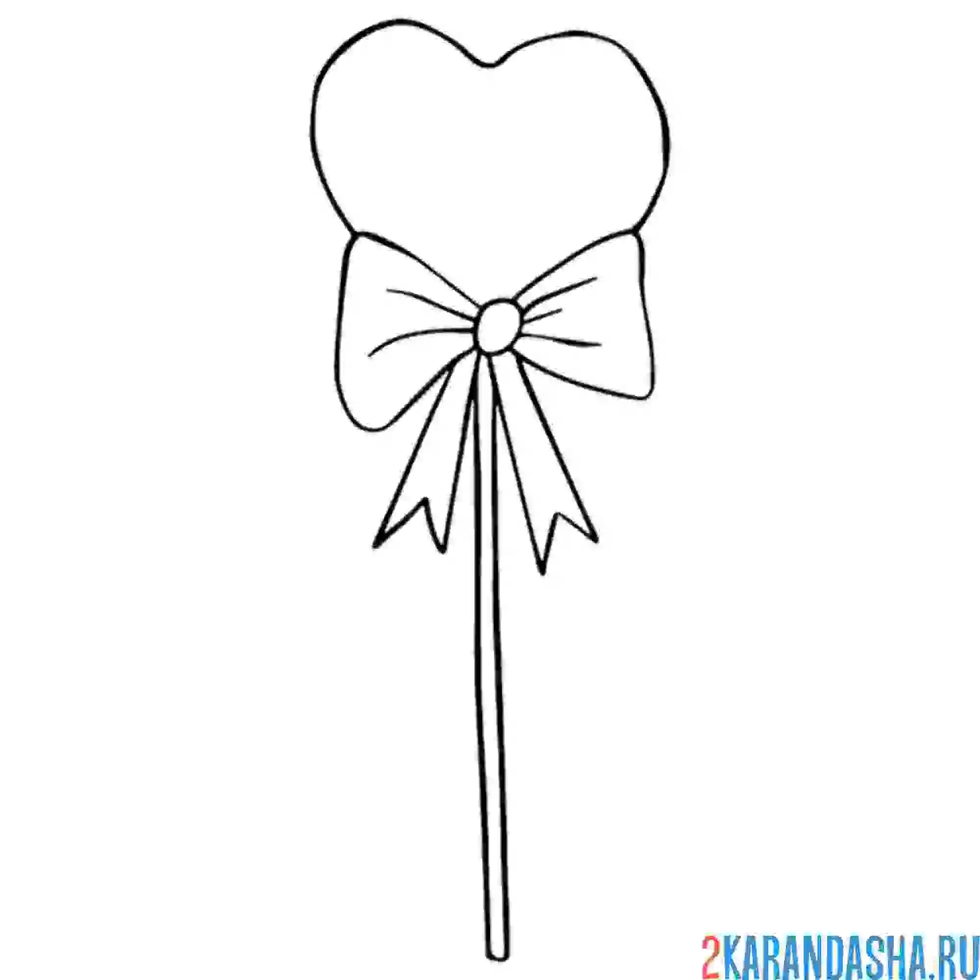 Раскраска бант на леденце