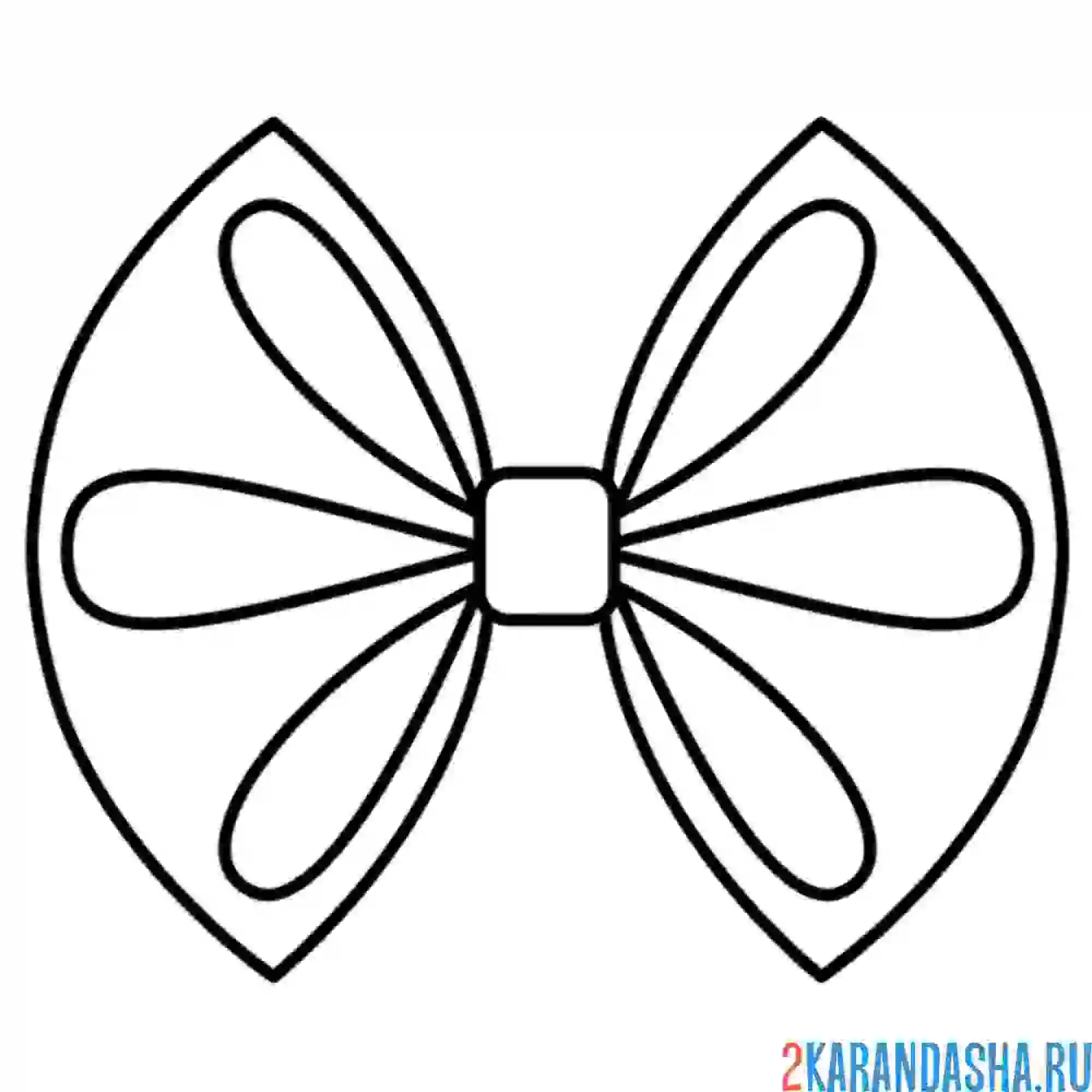 Раскраска простой бантик