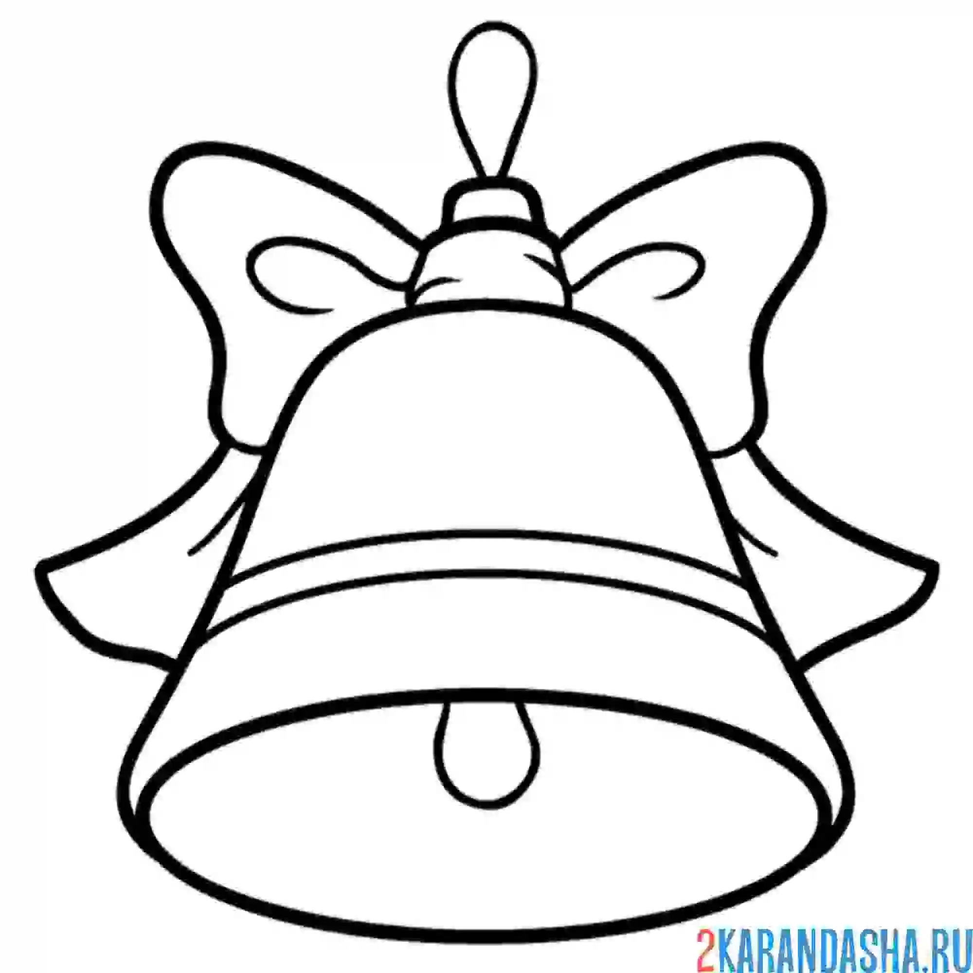 Раскраска колокольчик и бантик
