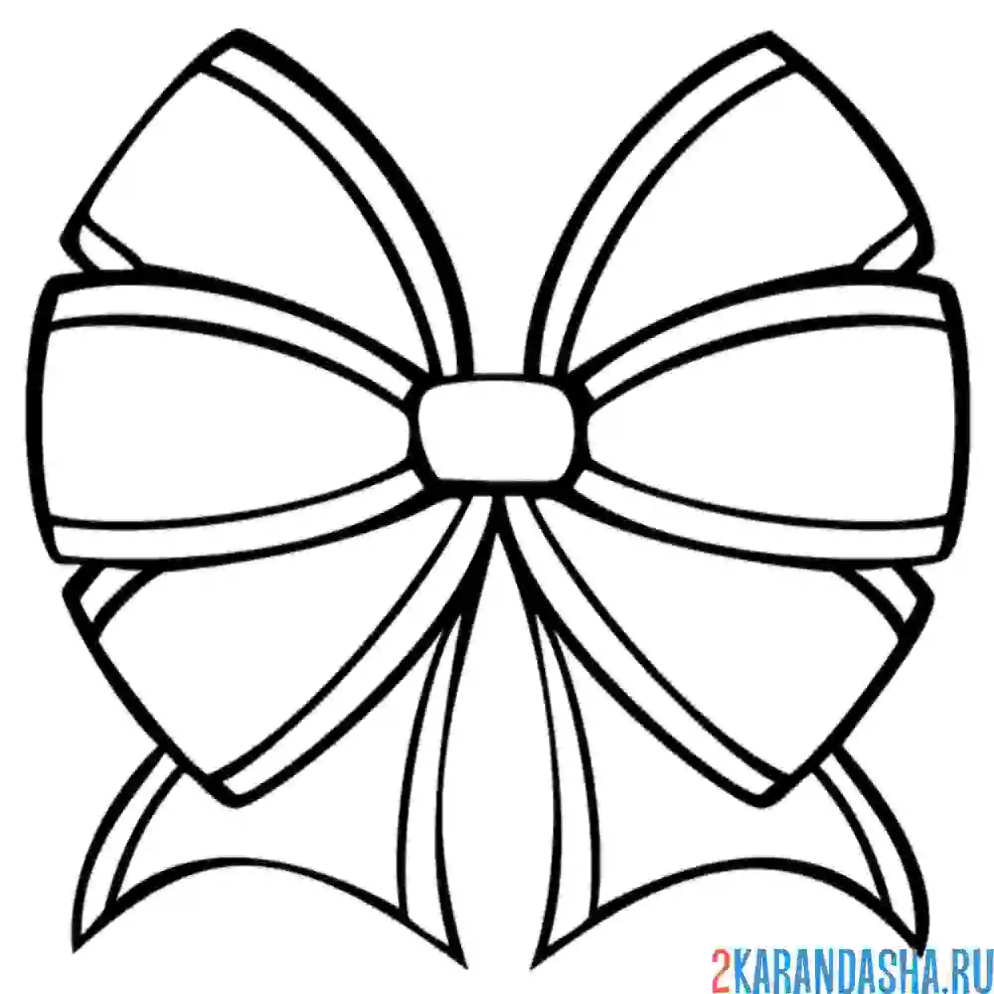 Раскраска праздничный бантик