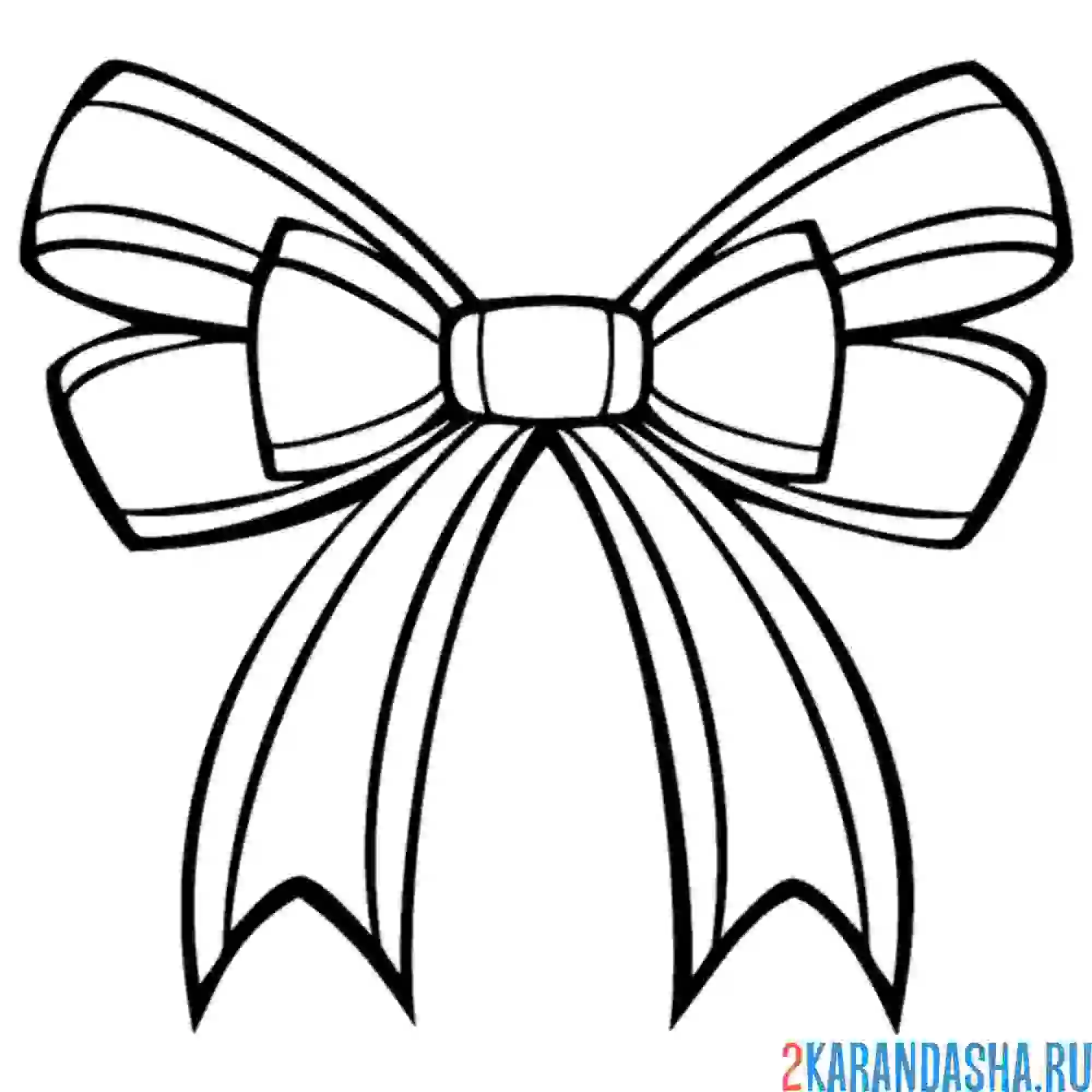 Раскраска бант для подарка