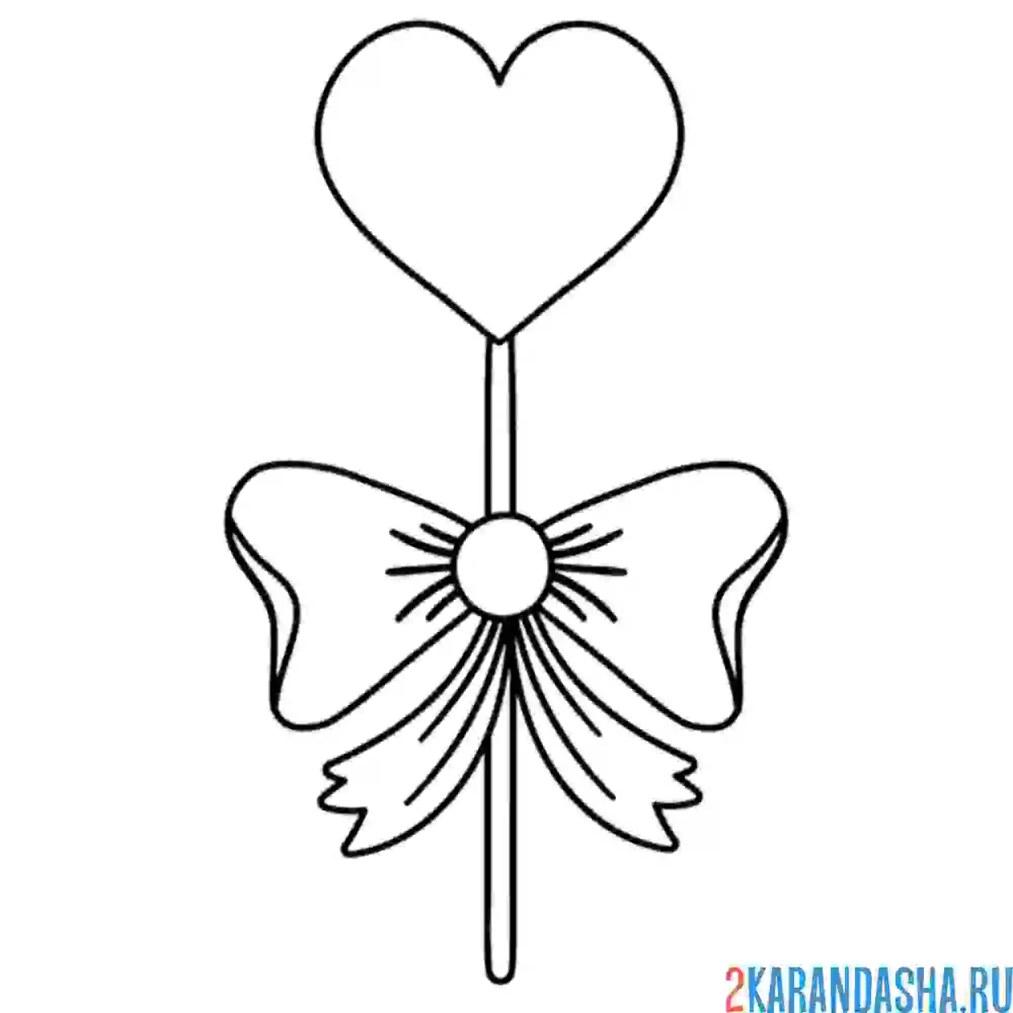 Раскраска бантик на палочке
