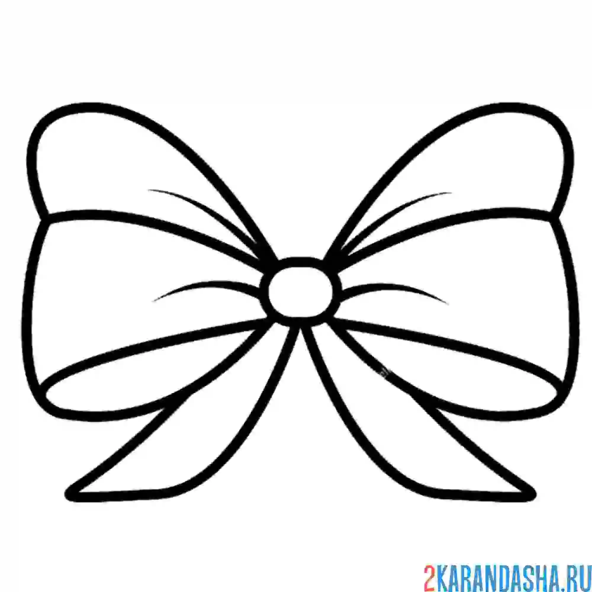 Раскраска бантик большой
