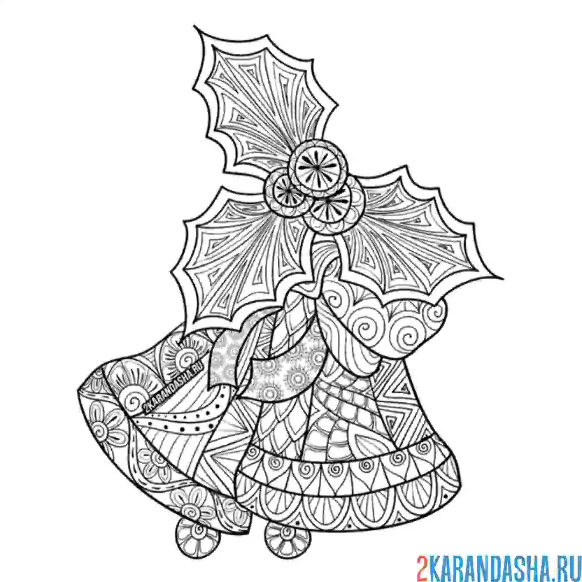 Раскраска антистресс колокольчик