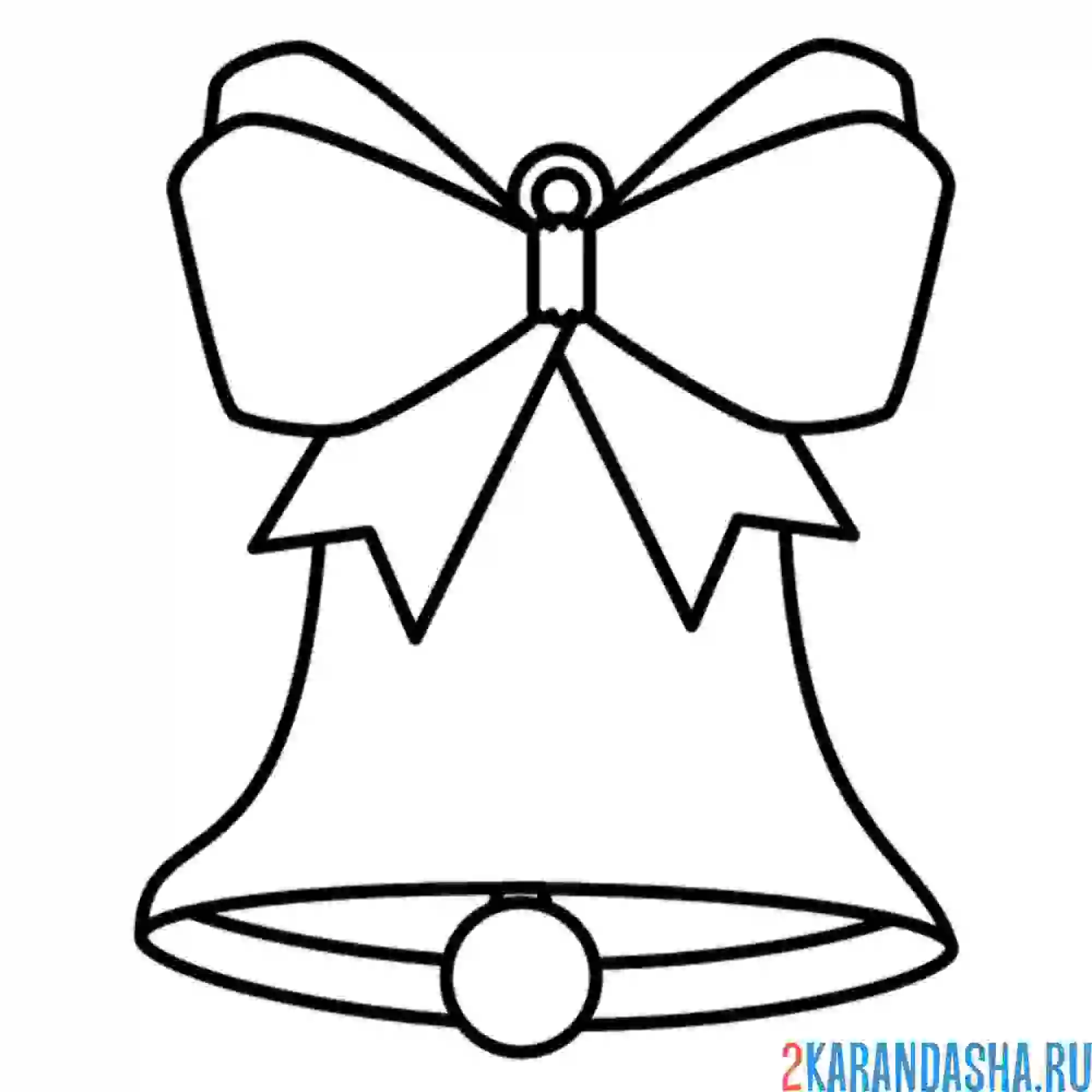Раскраска колокольчик с красивым бантом