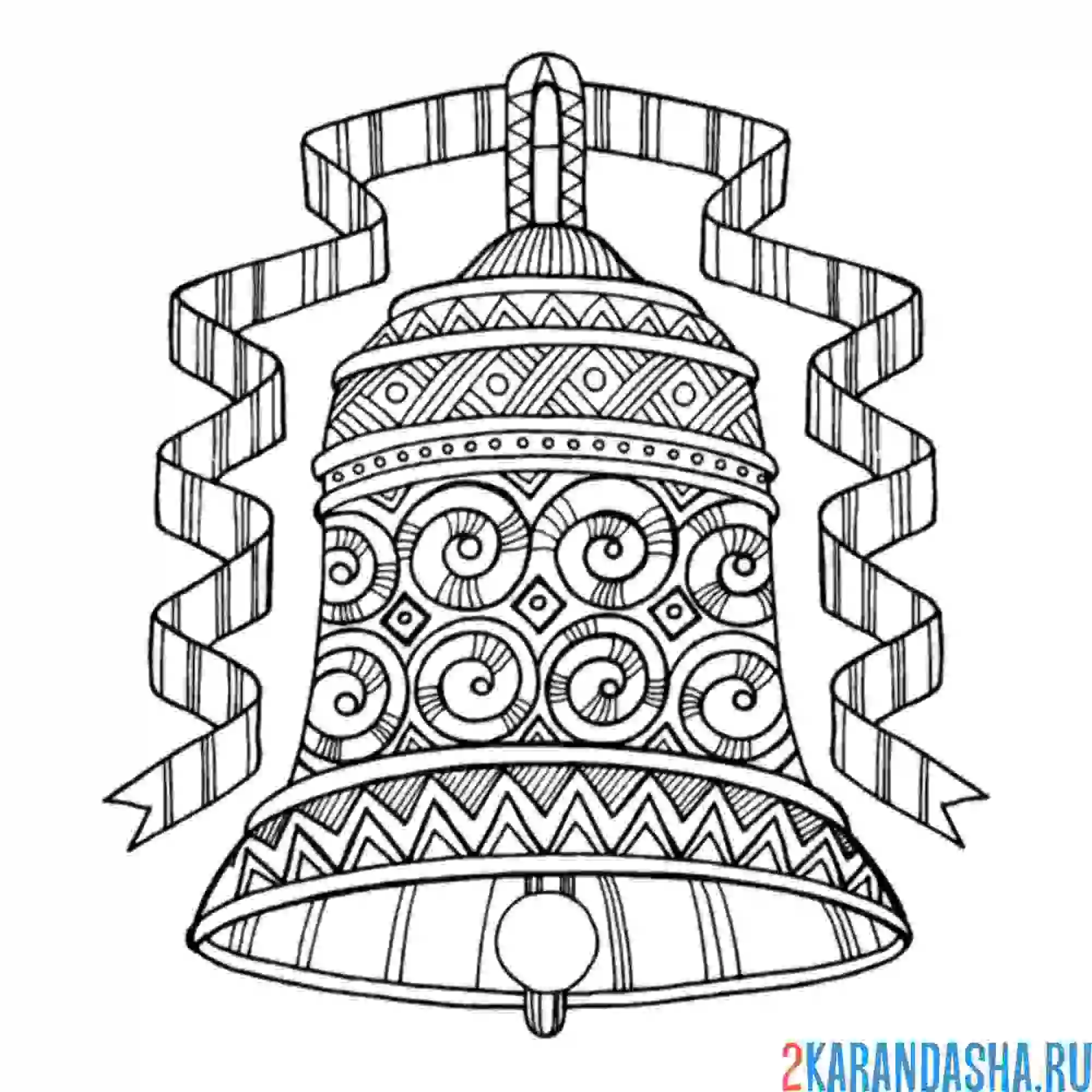 Раскраска антистресс-колокольчик