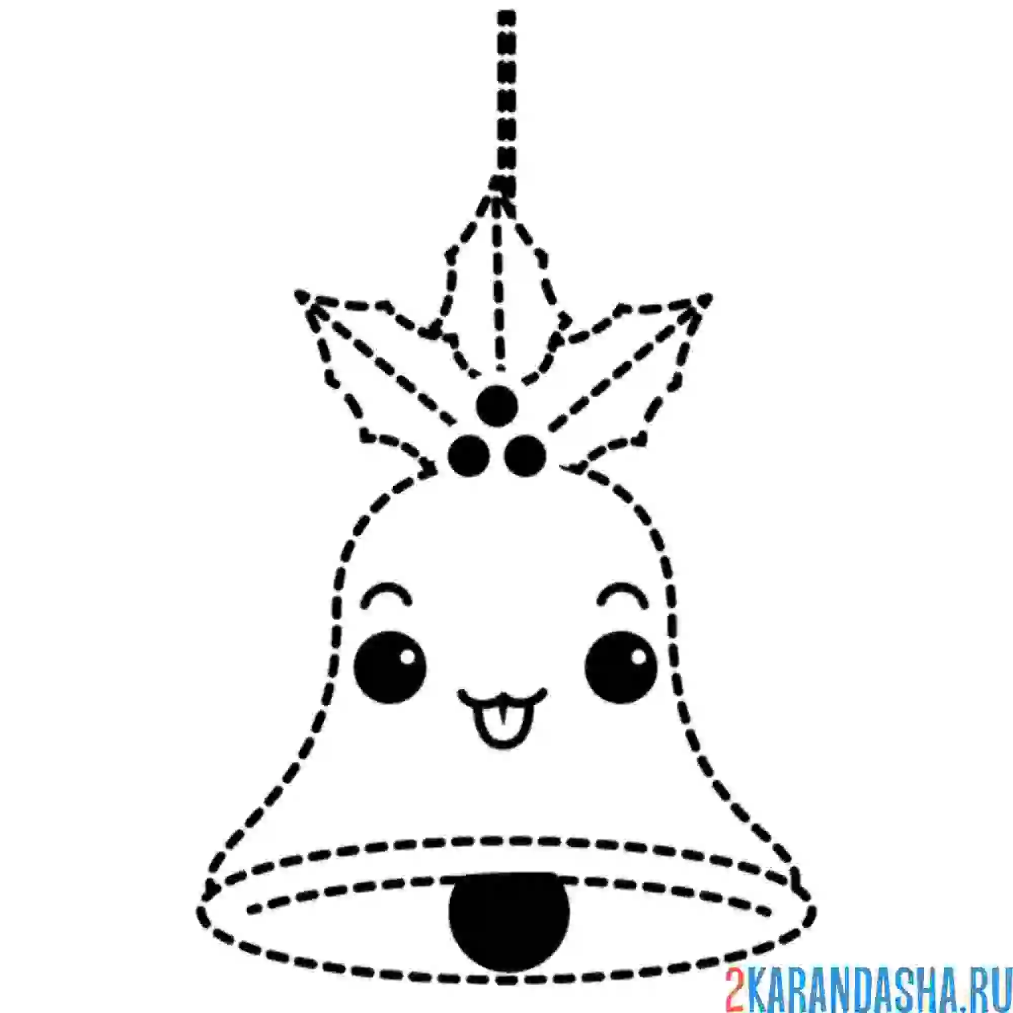 Раскраска колокольчик по линиям