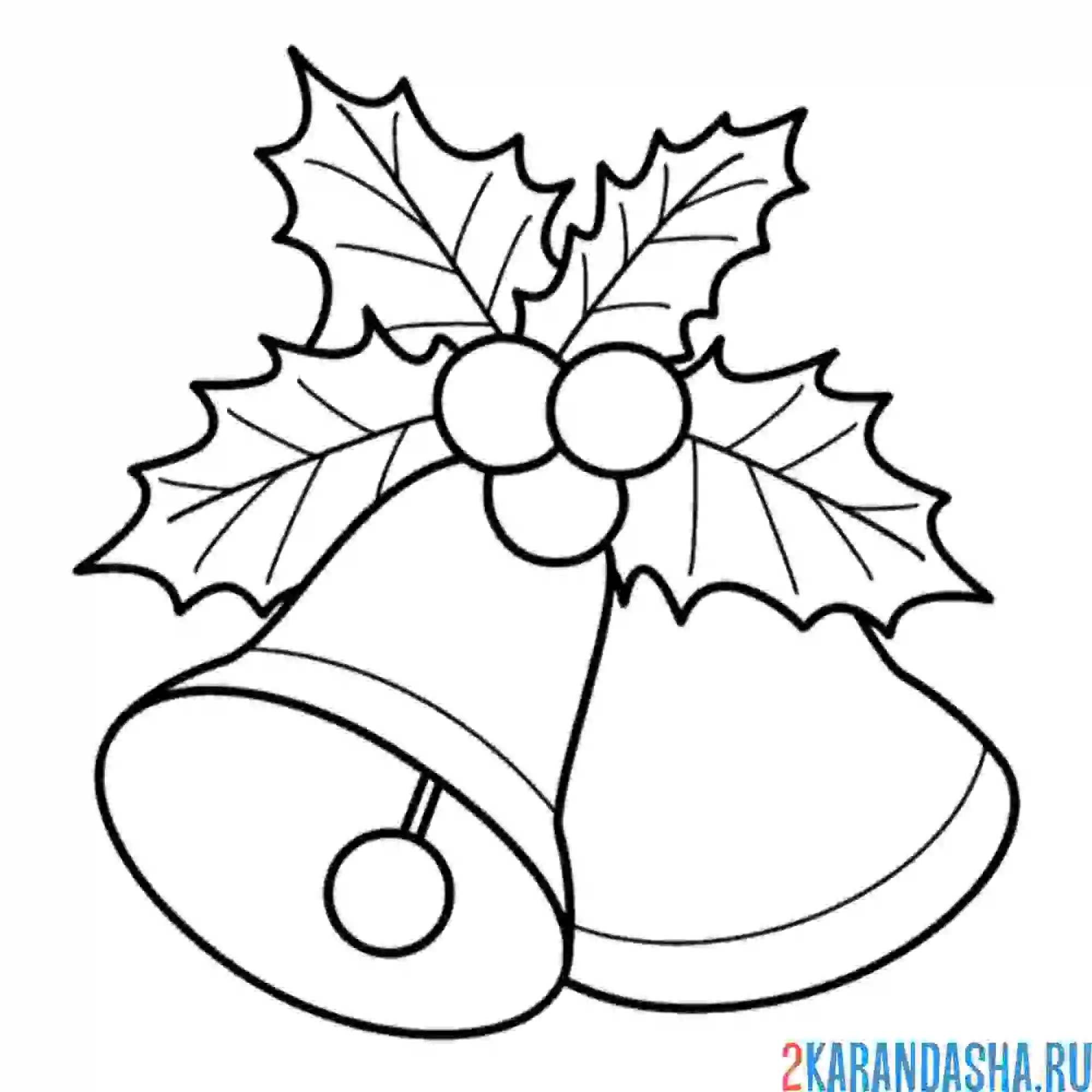 Раскраска колокольчик рождественский